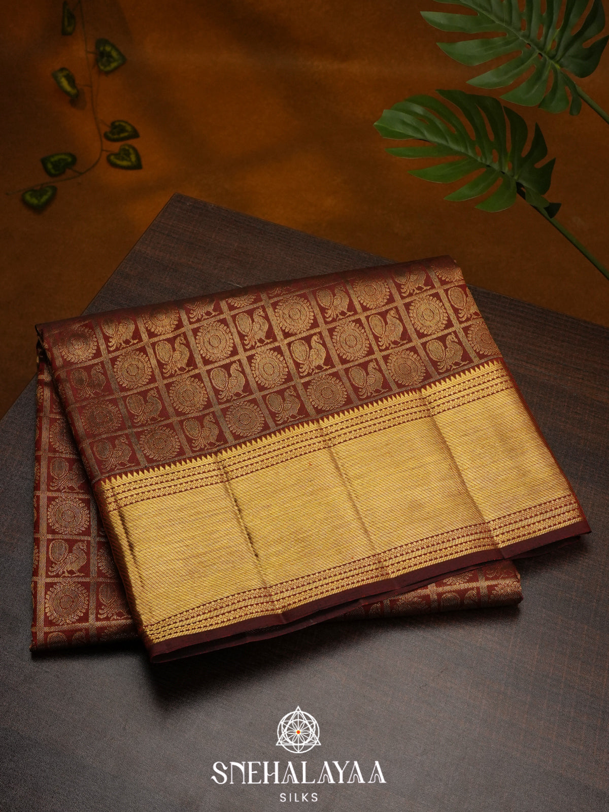 Maroon Kanjivaram Silk Saree