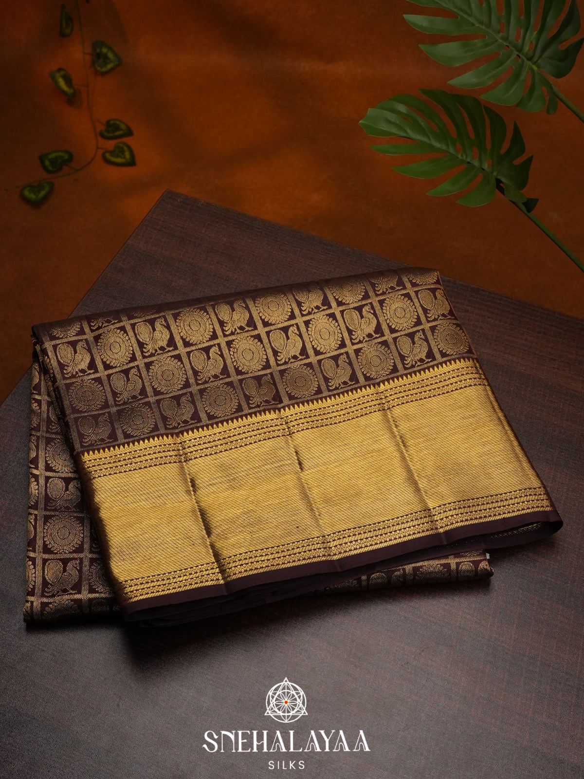 Burgundy Kanjivaram Silk Saree