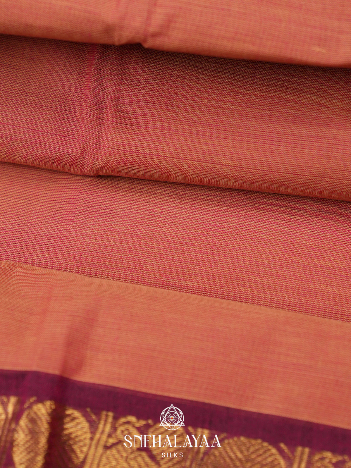 Peach Chettinad Cotton Saree