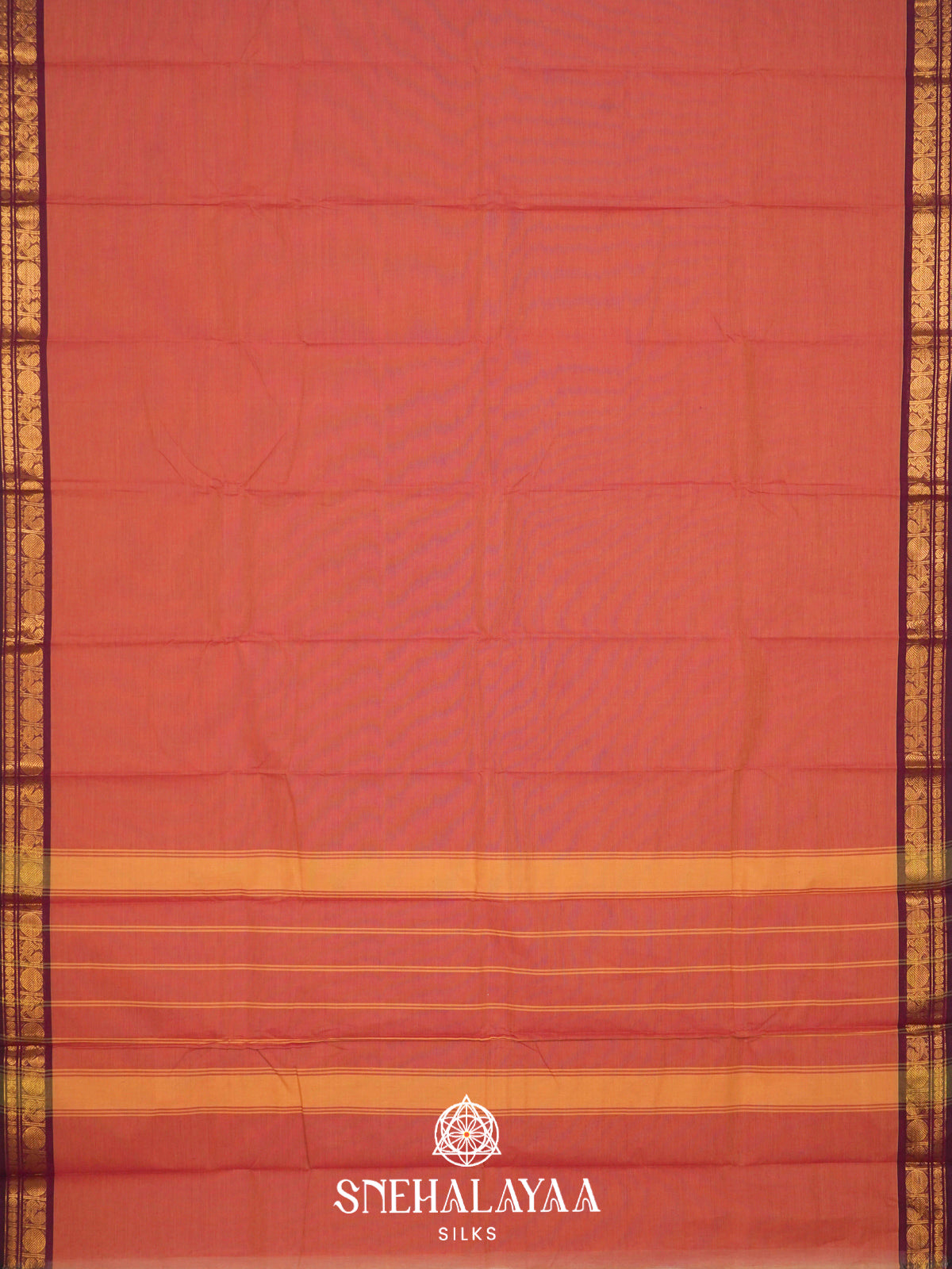Peach Chettinad Cotton Saree