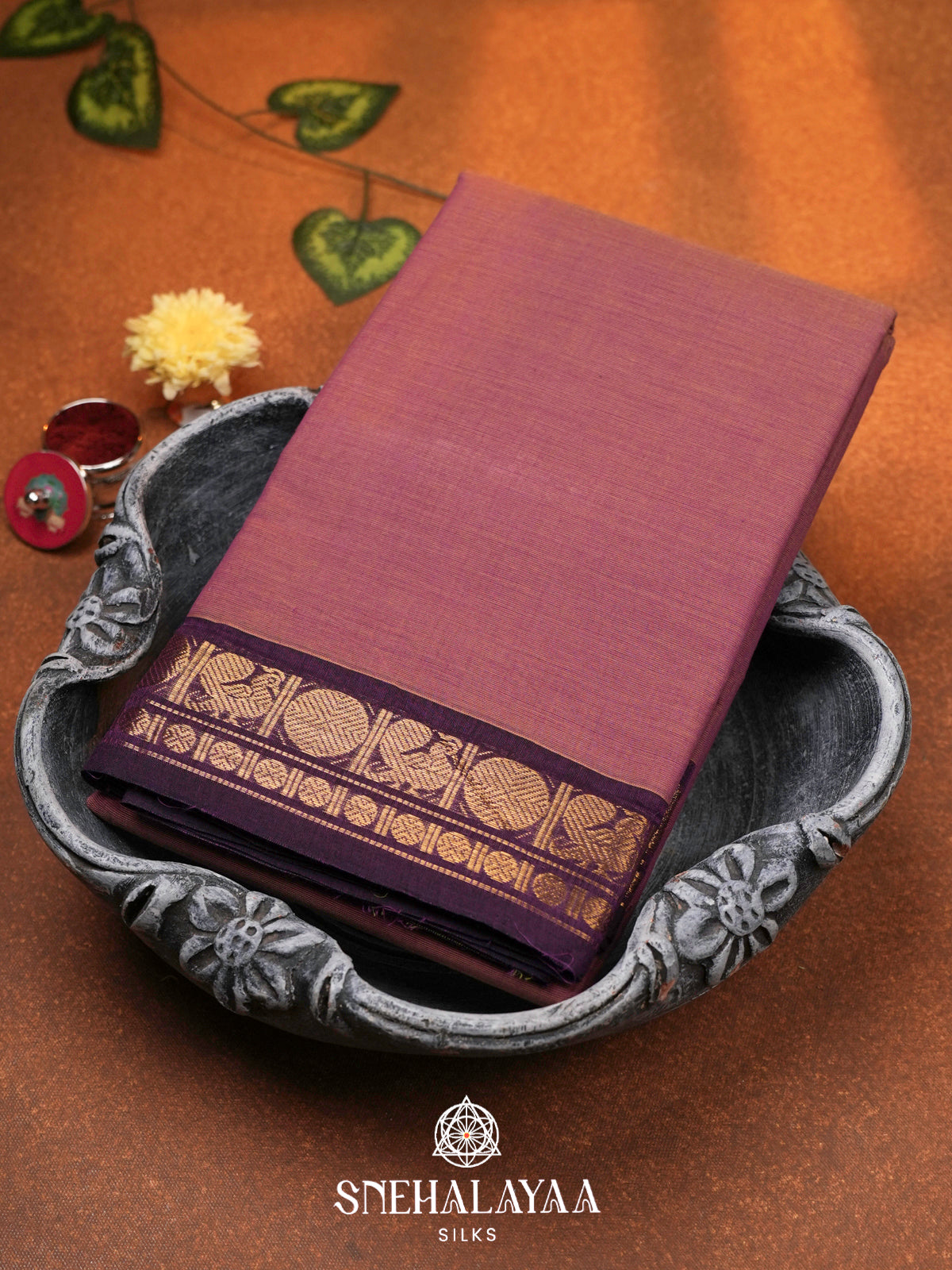 Mauve Pink Chettinad Cotton Saree