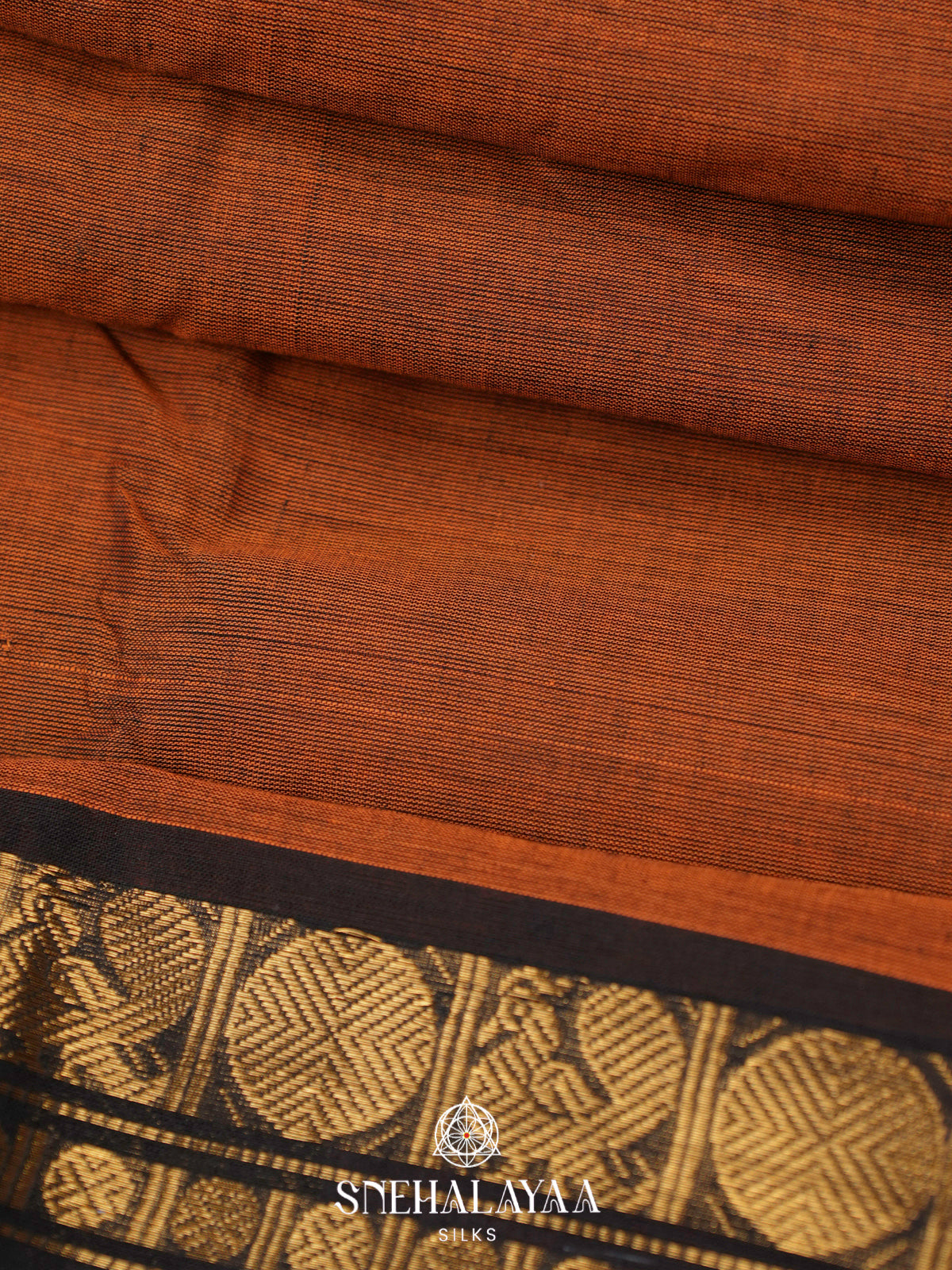 Burnt Orange Chettinad Cotton Saree