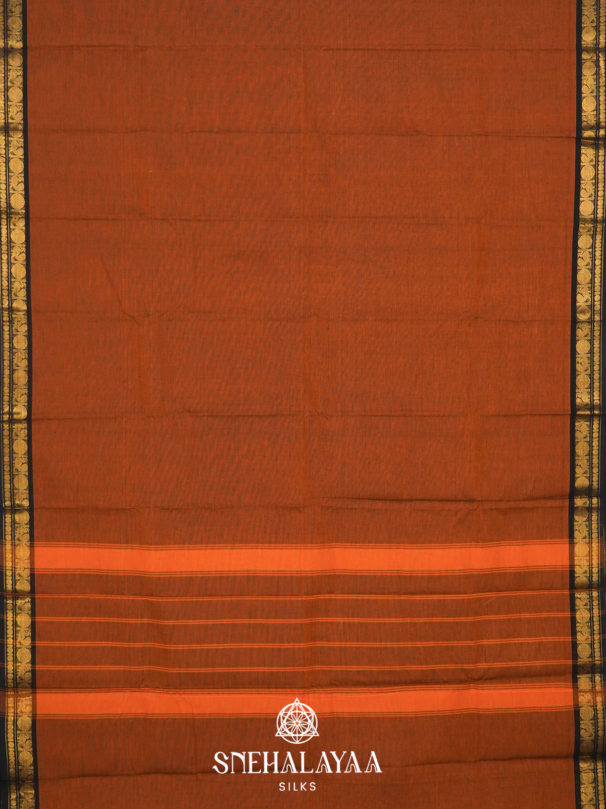 Burnt Orange Chettinad Cotton Saree