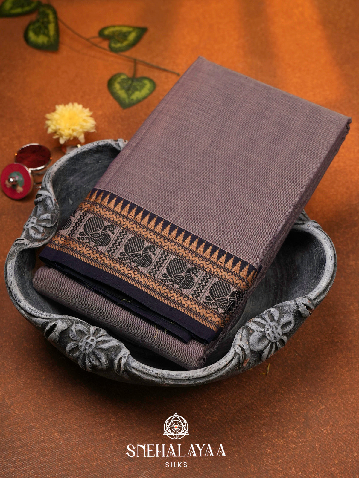 Grey Chettinad Cotton Saree