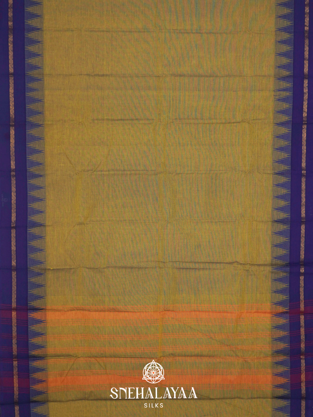 Olive Green Chettinad Cotton Saree