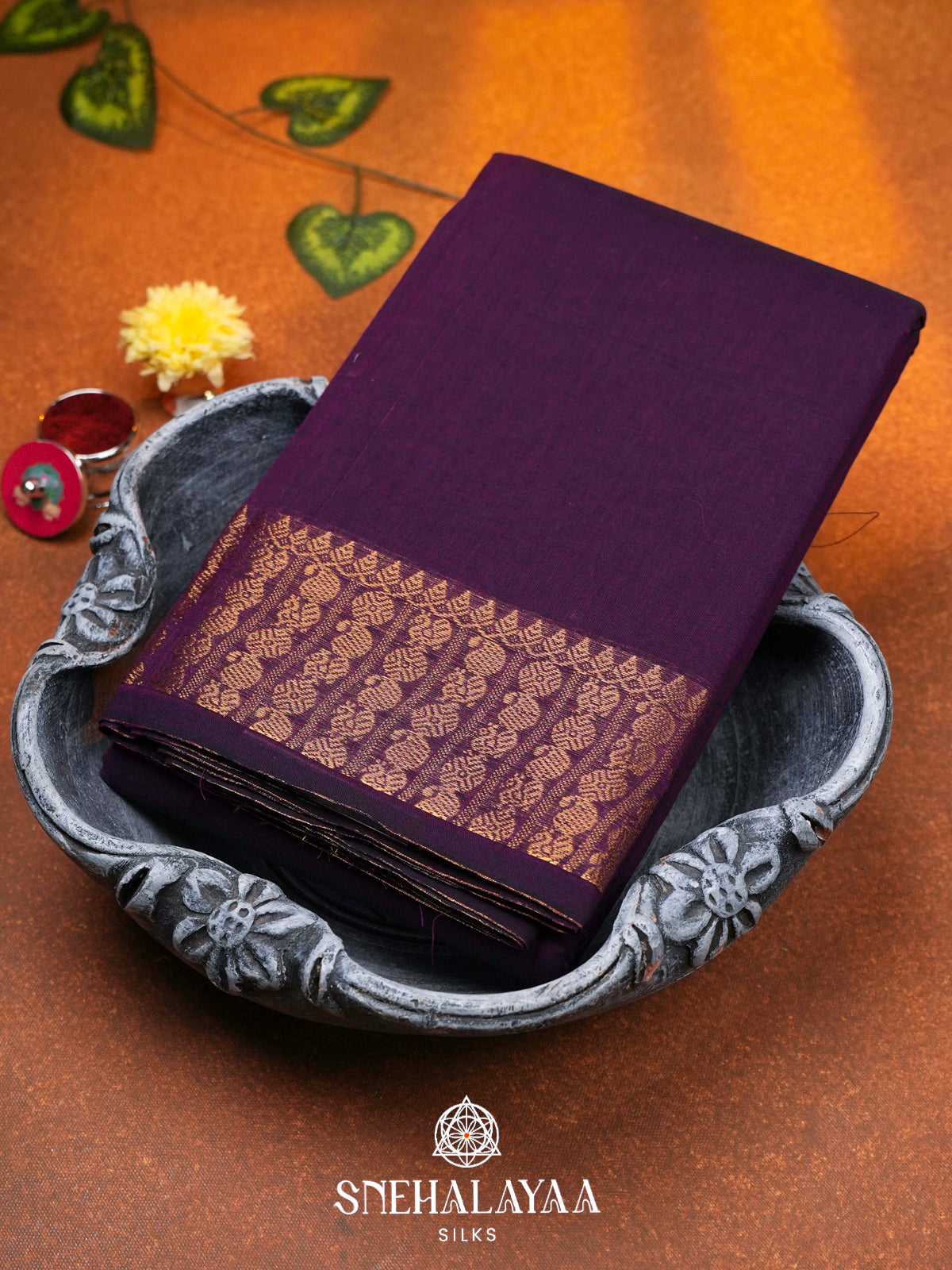 Purple Chettinad Cotton Saree