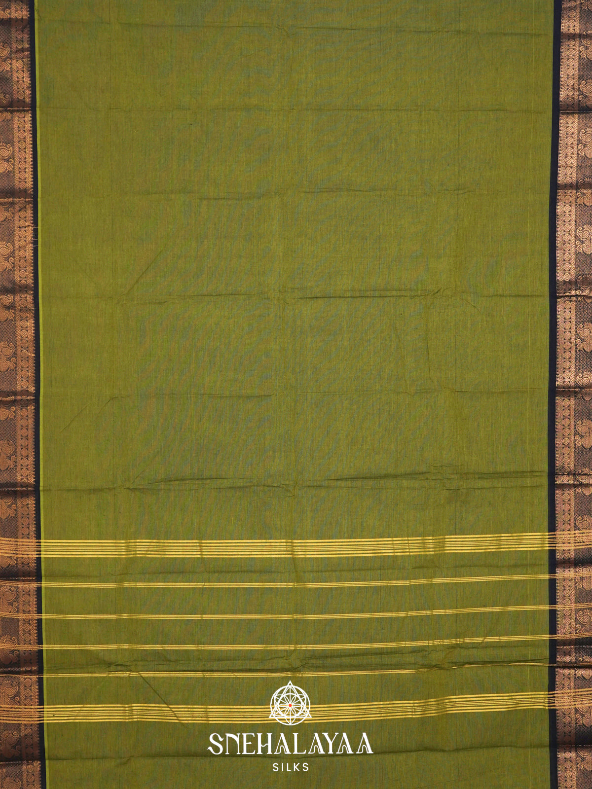 Lime Green Chettinad Cotton Saree