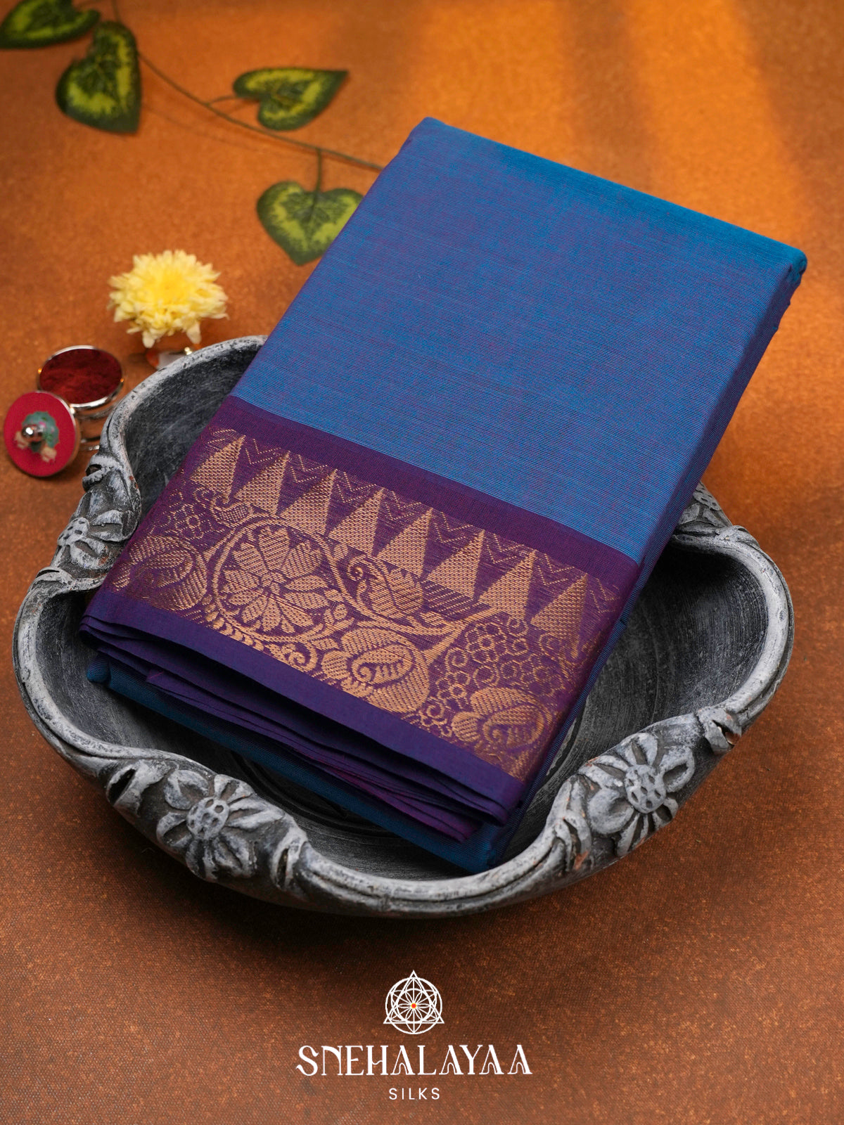 Blue Chettinad Cotton Saree