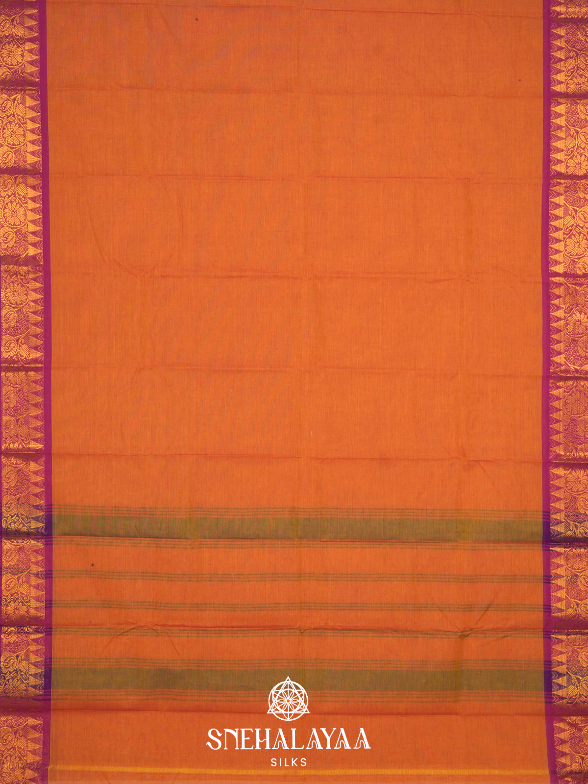 Orange Chettinad Cotton Saree