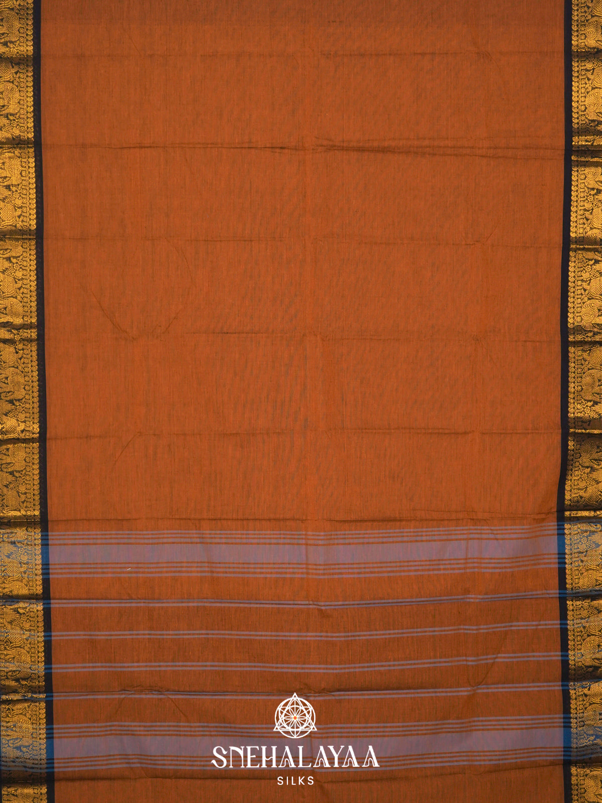 Burnt Orange Chettinad Cotton Saree