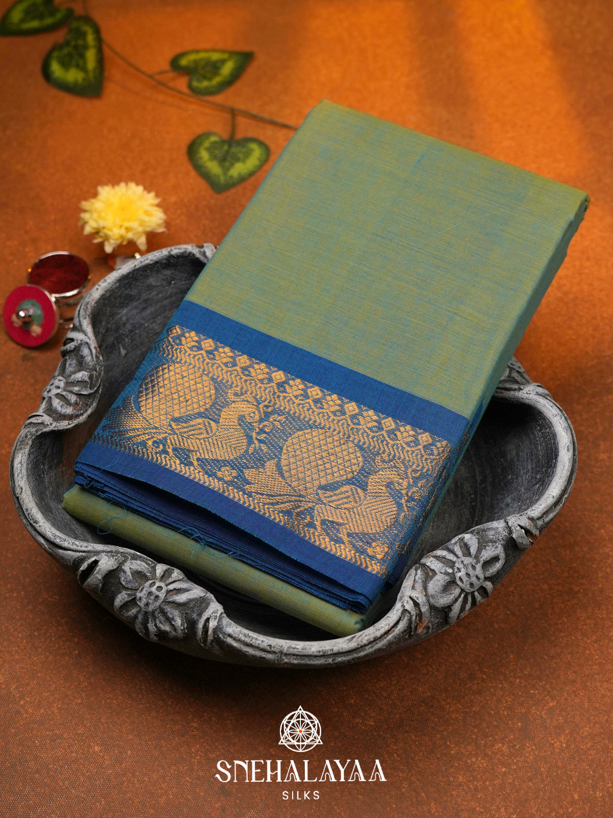 Green Chettinad Cotton Saree