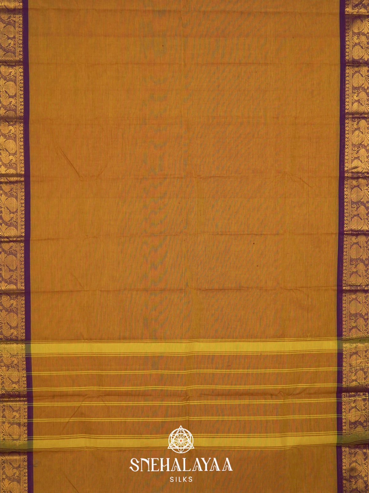 Mustard Yellow Chettinad Cotton Saree