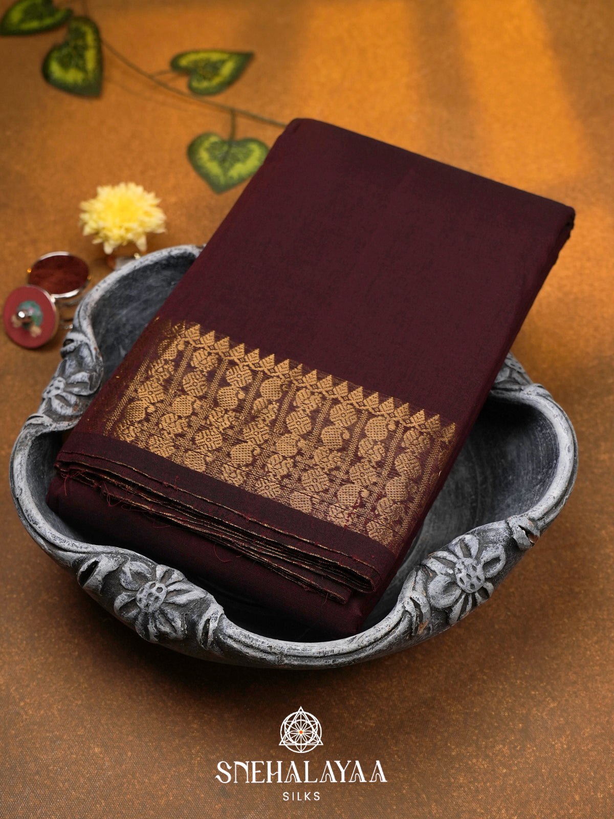 Brown Chettinad Cotton Saree
