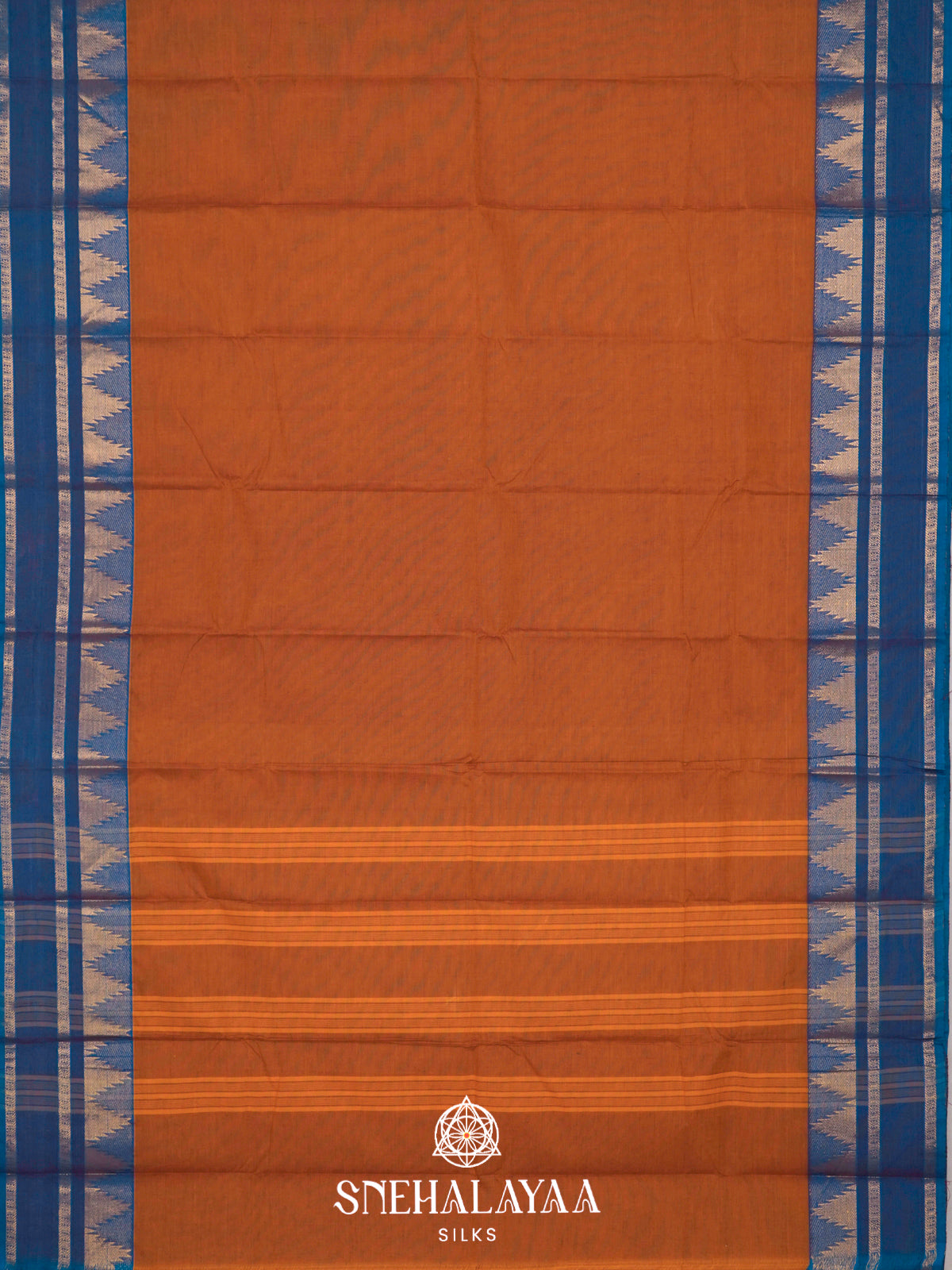Burnt Orange Chettinad Cotton Saree