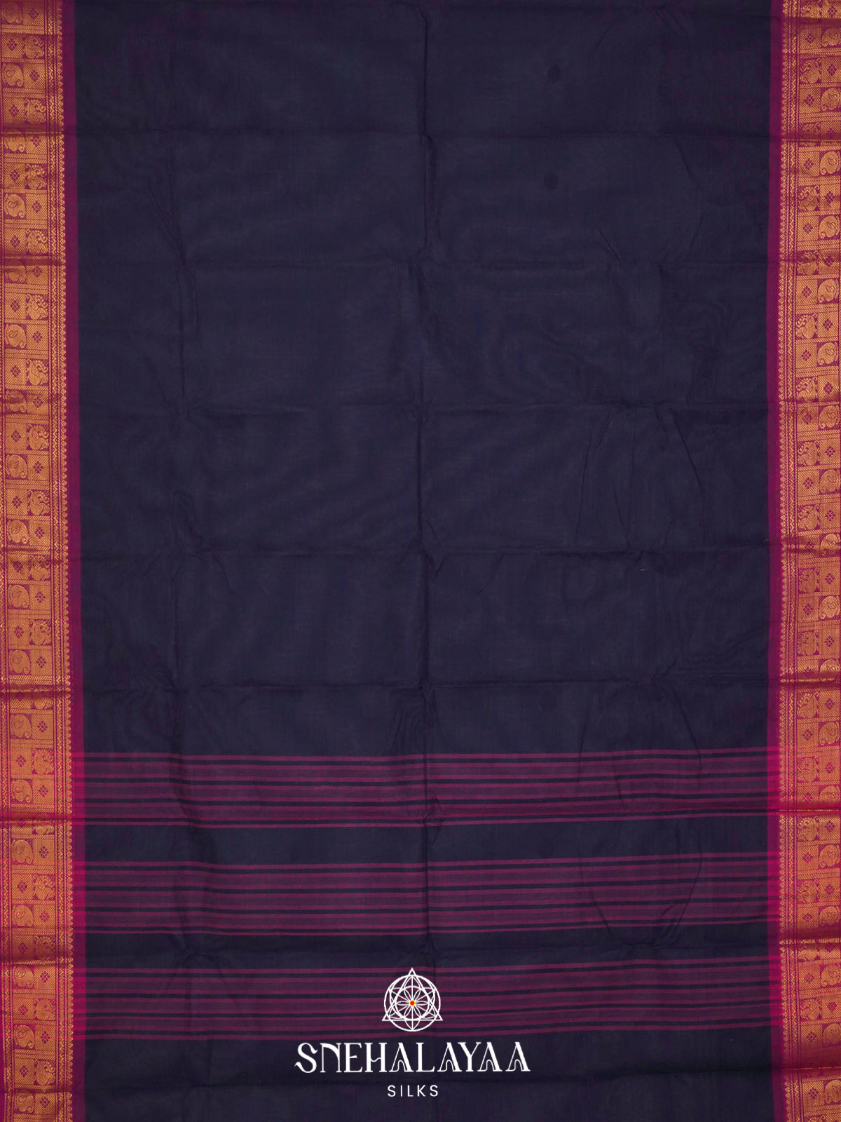 Navy Blue Chettinad Cotton Saree