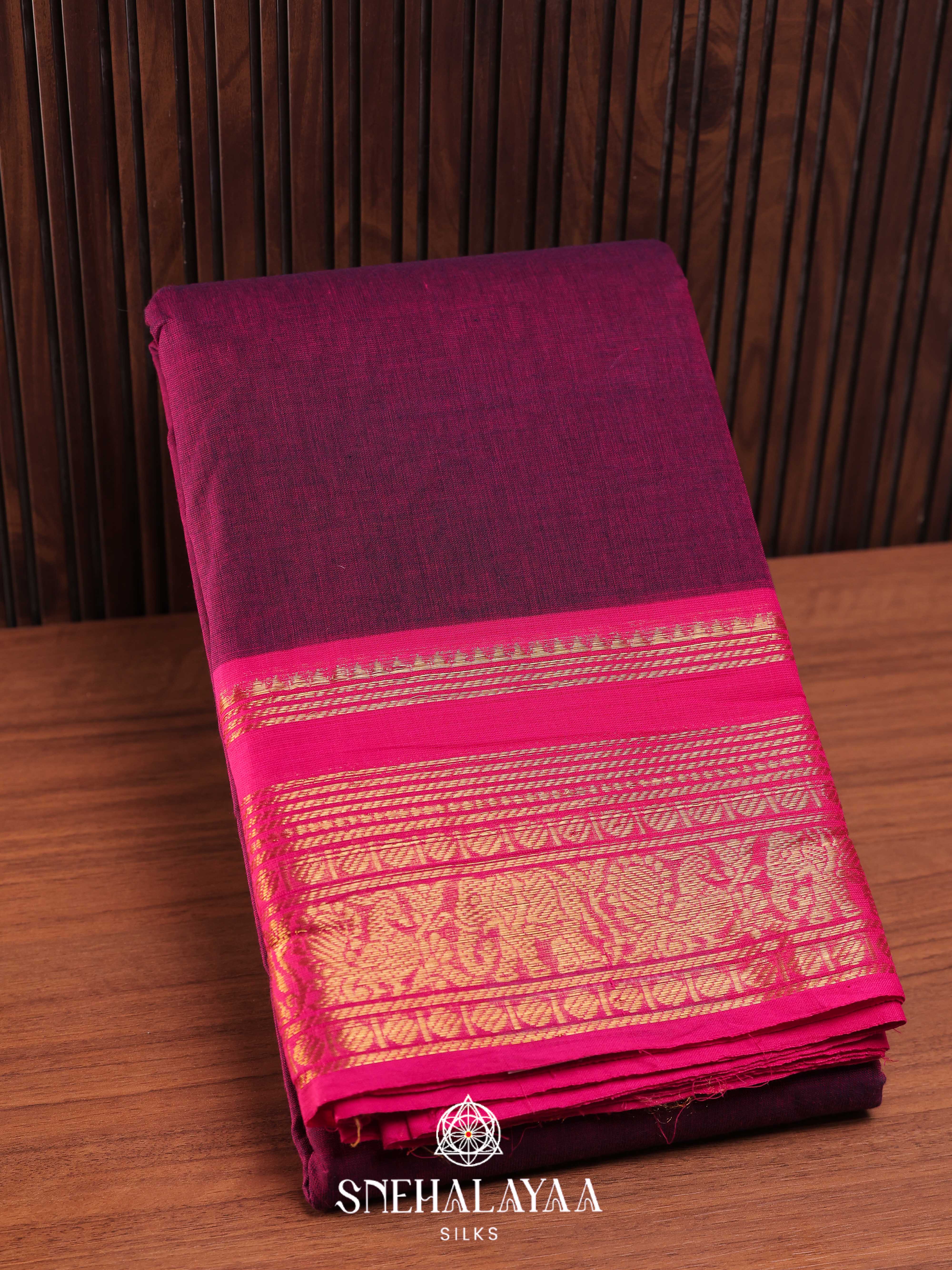 Lavender Chettinad Cotton Saree
