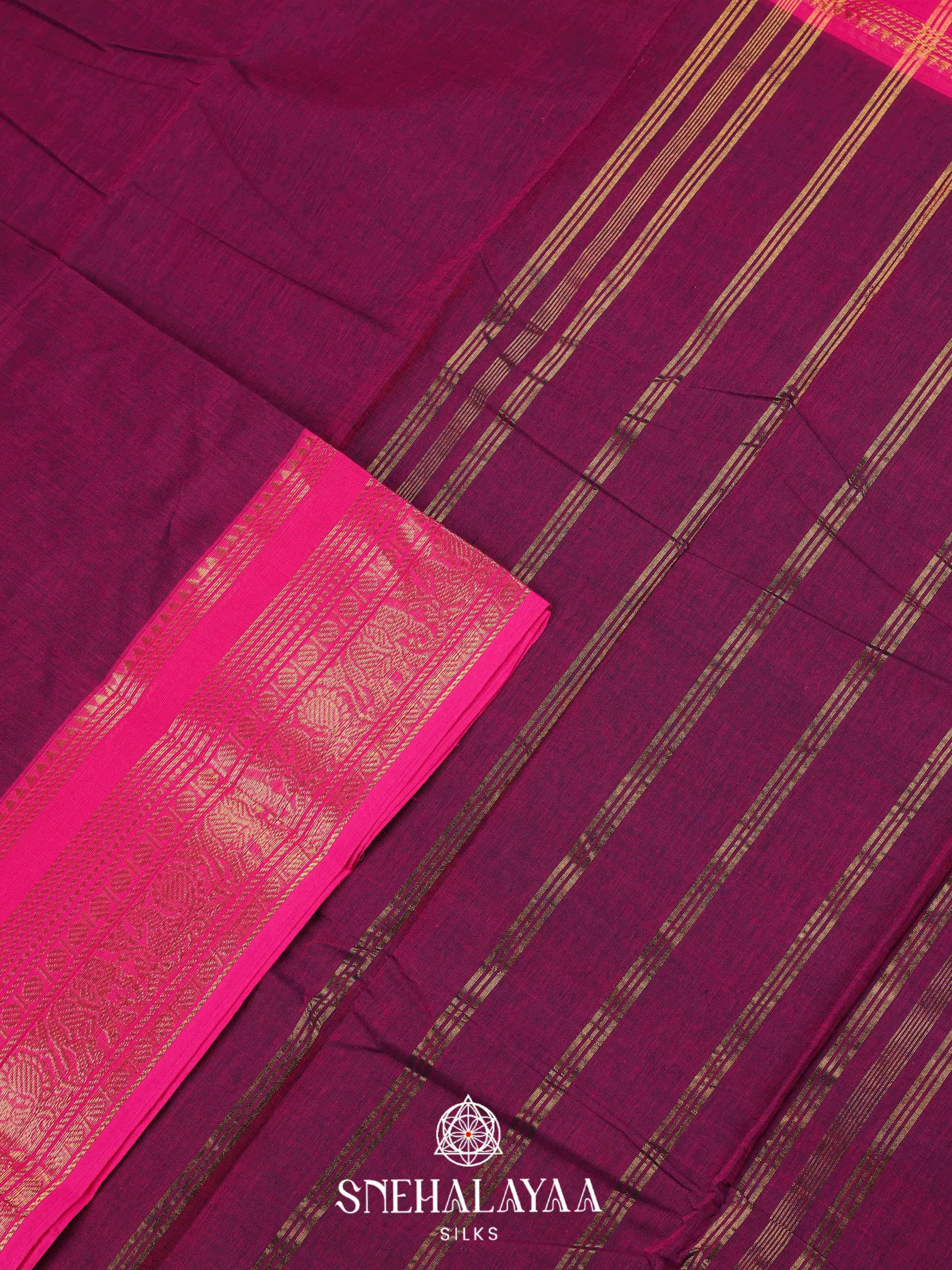 Lavender Chettinad Cotton Saree