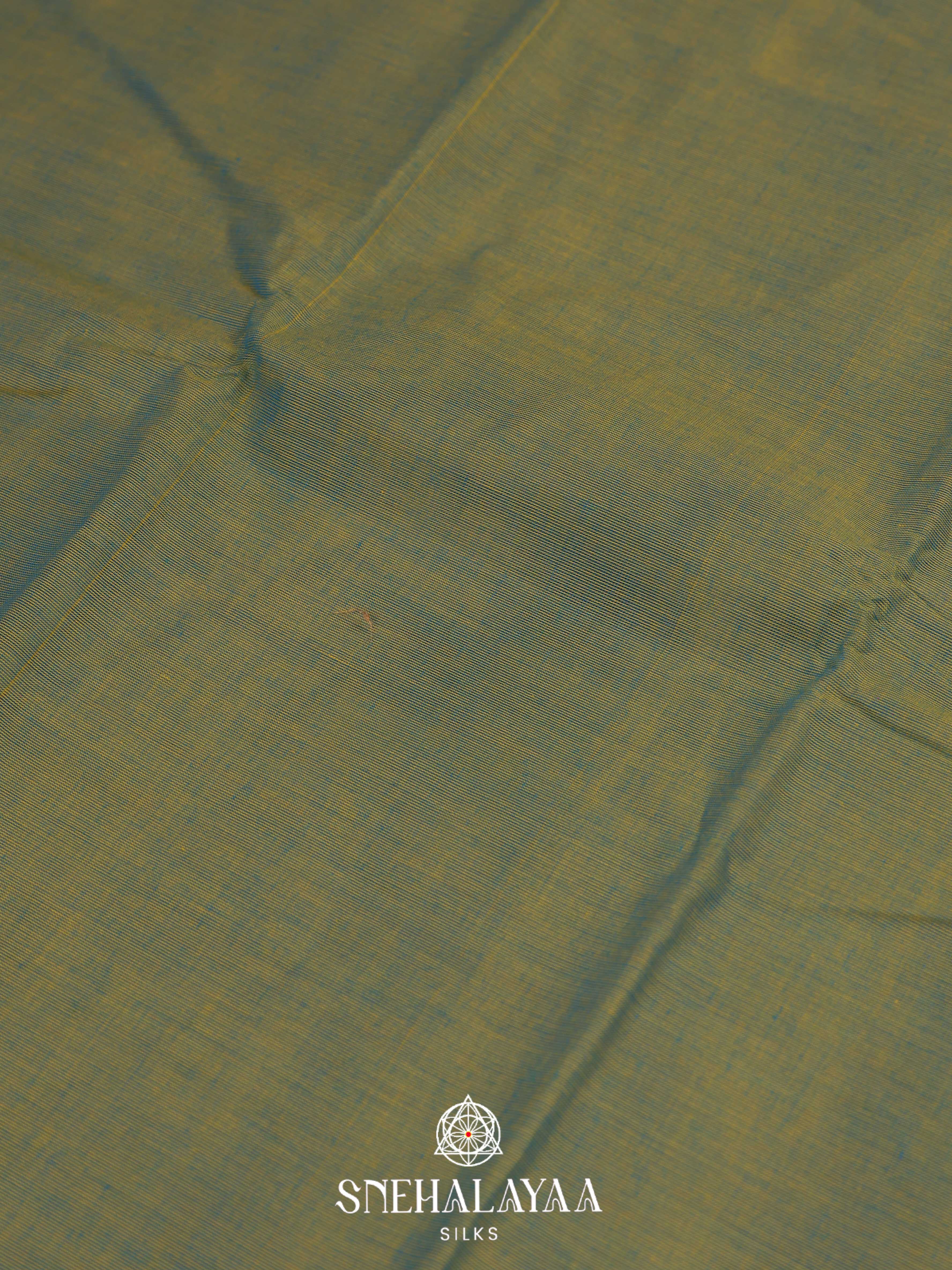 Olive Green Chettinad Cotton Saree