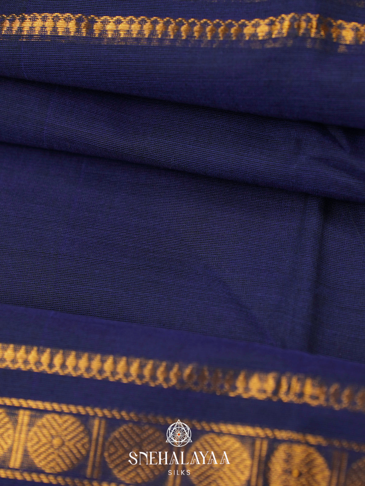 Navy Blue Chettinad Cotton Saree