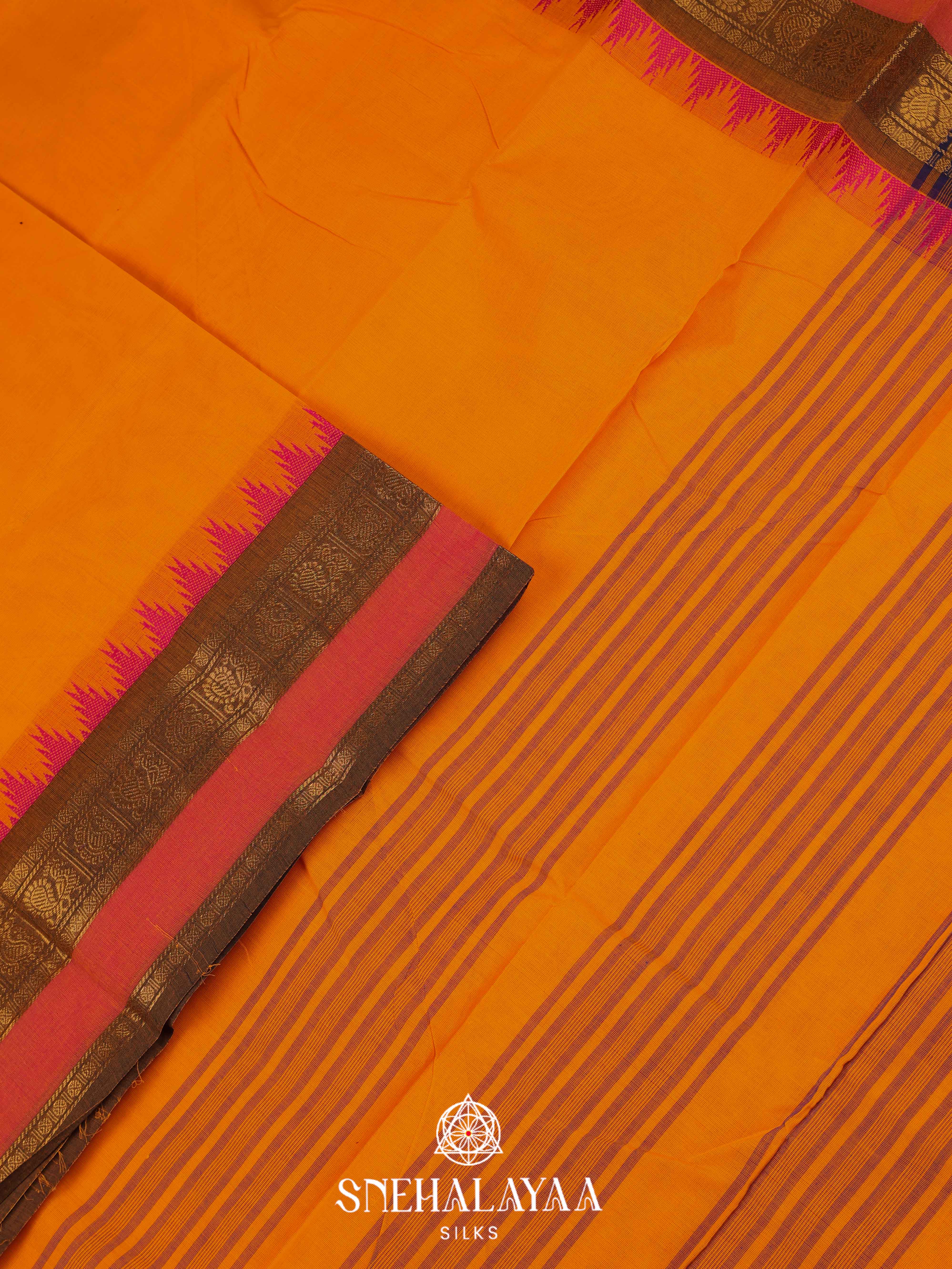 Yellow Chettinad Cotton Saree