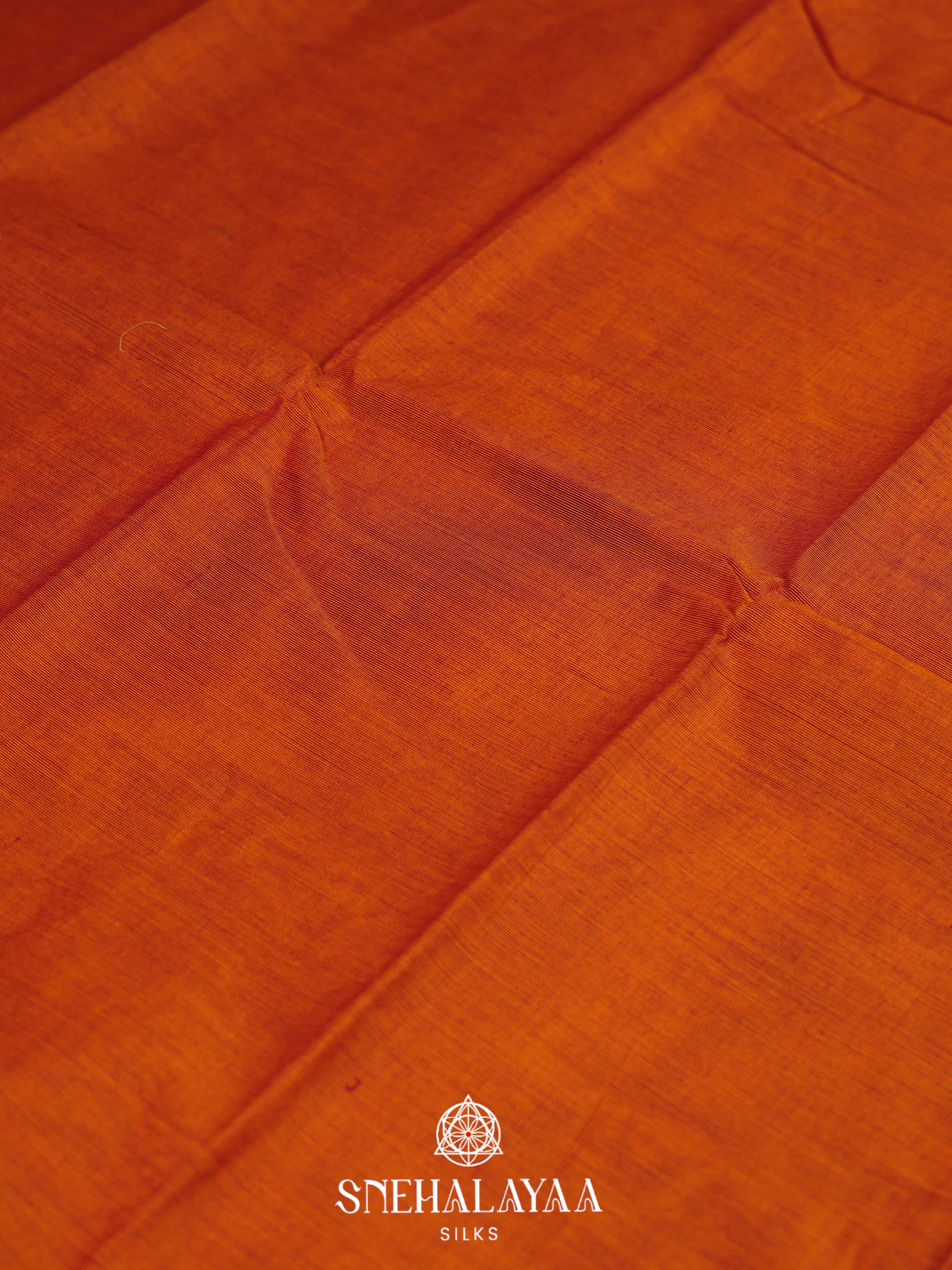 Copper Orange Chettinad Cotton Saree
