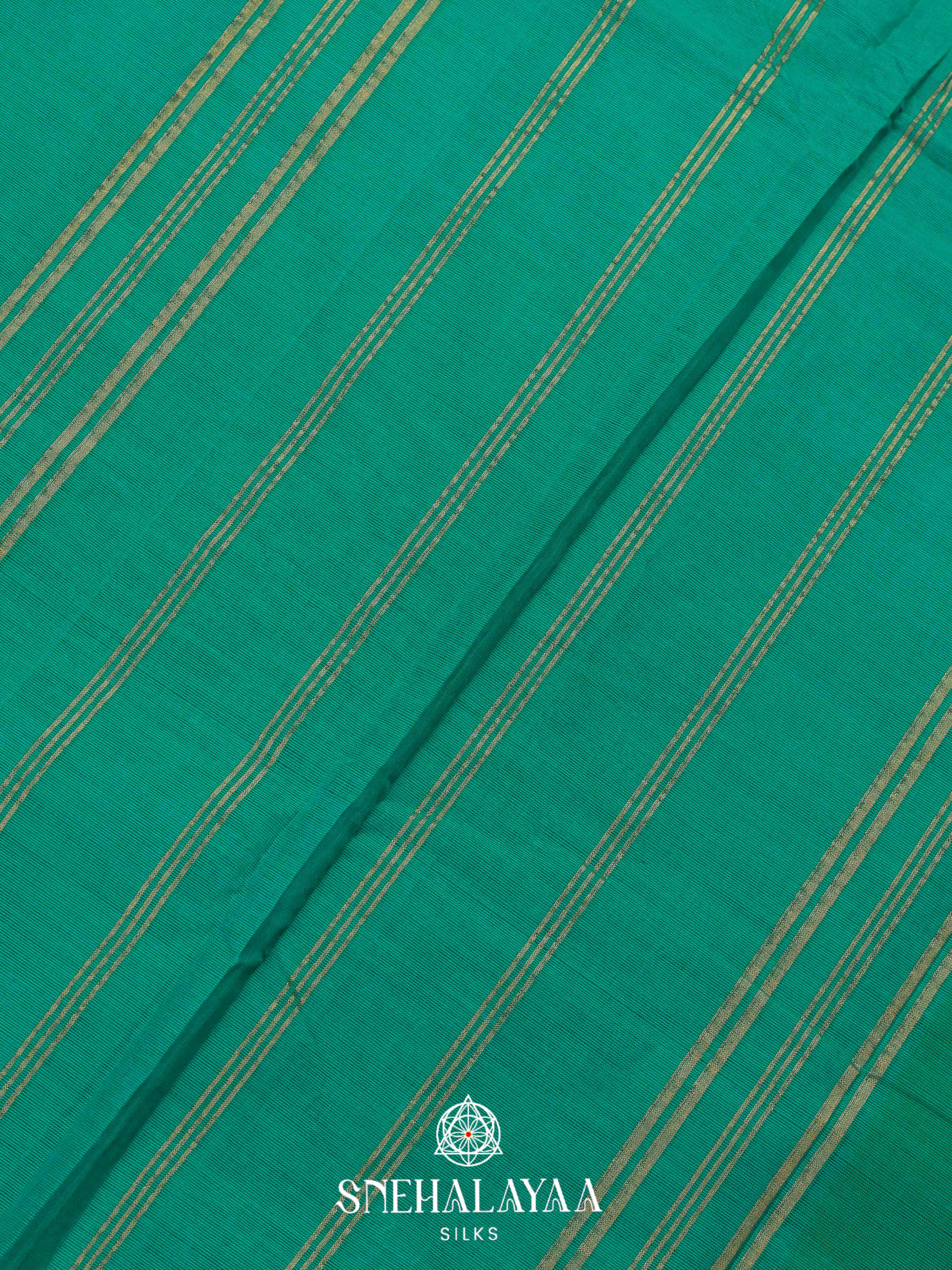 Teal Green Chettinad Cotton Saree