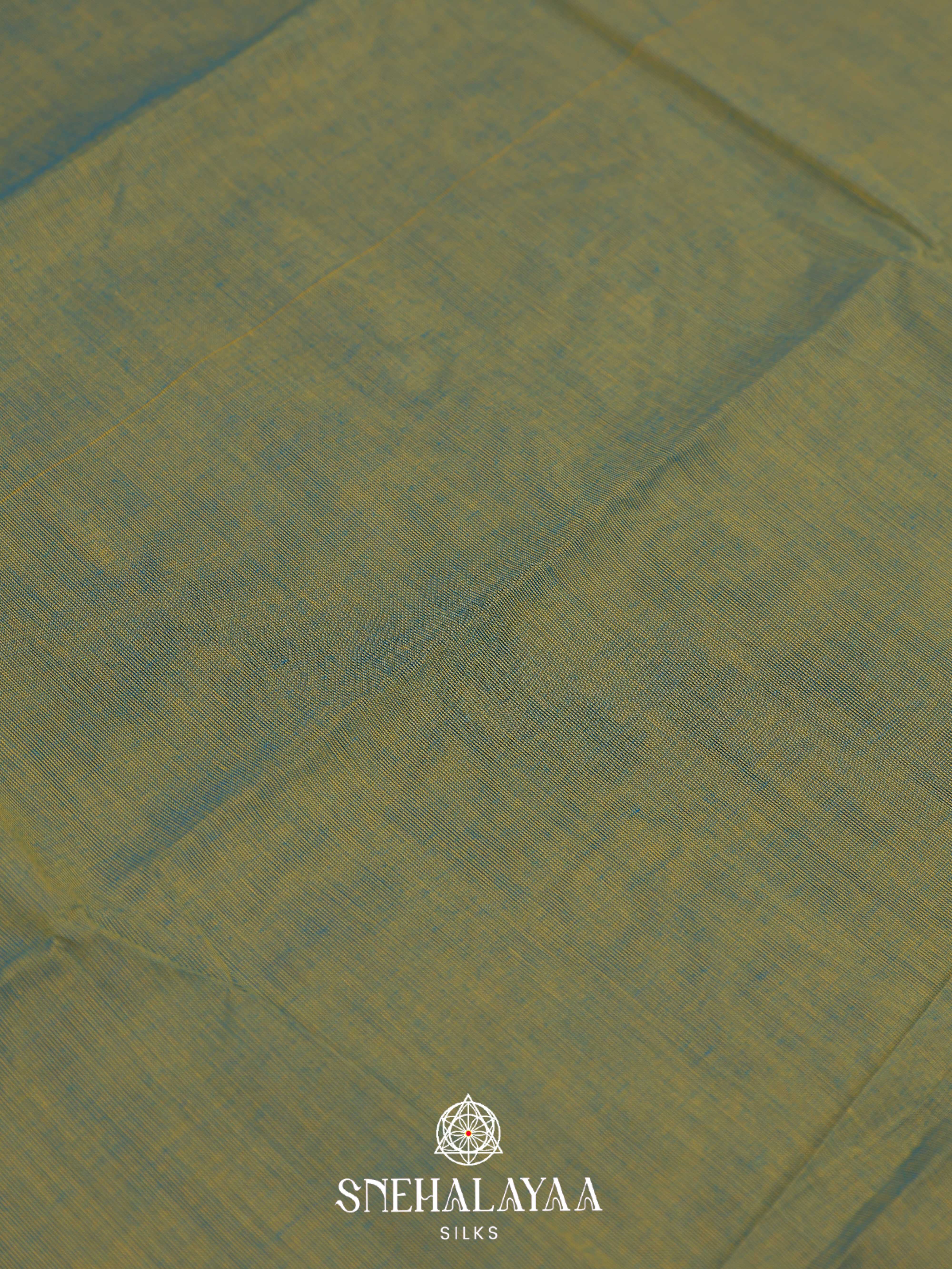 Olive Green Chettinad Cotton Saree