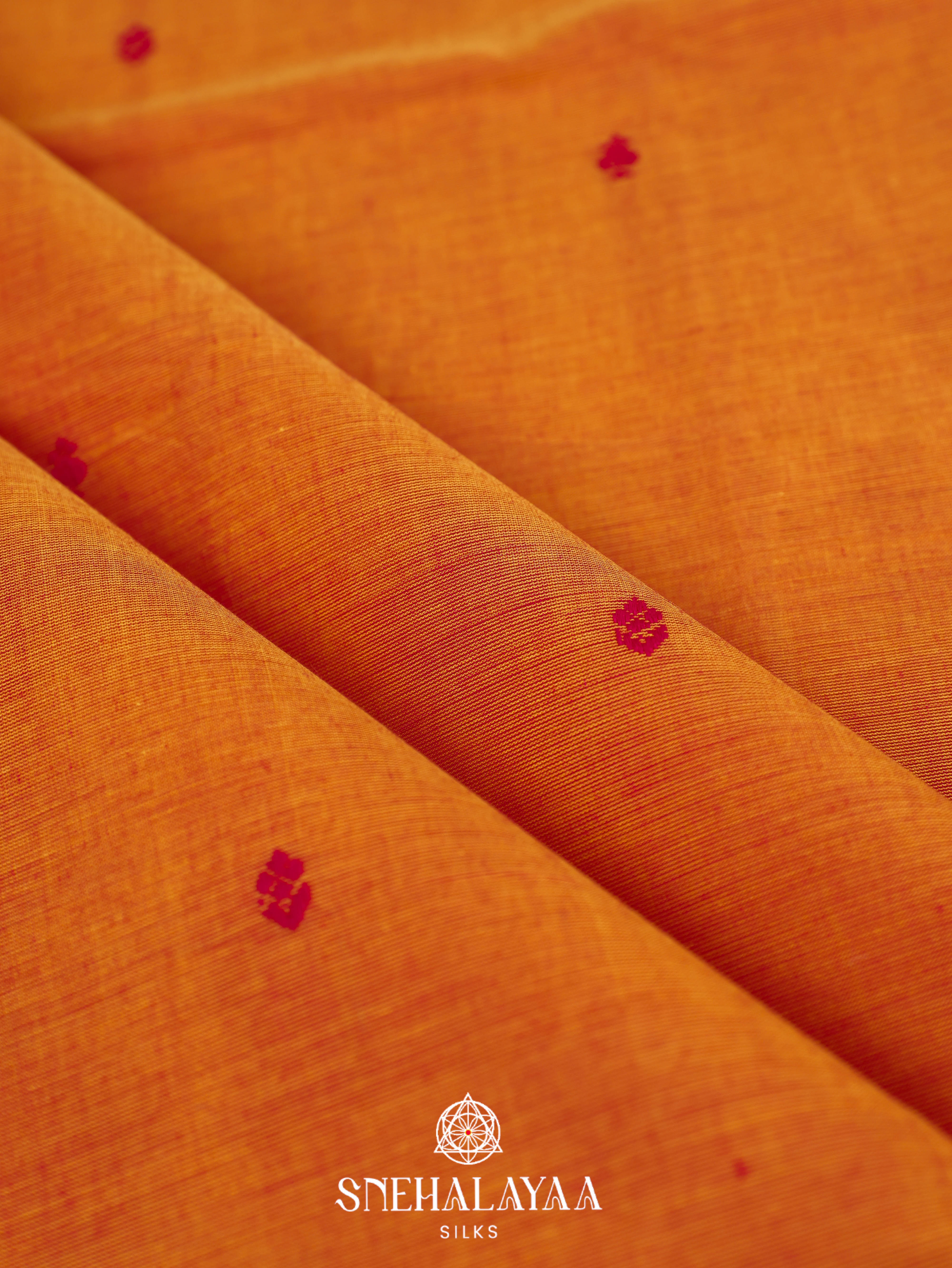Orange Kanchi Cotton Saree