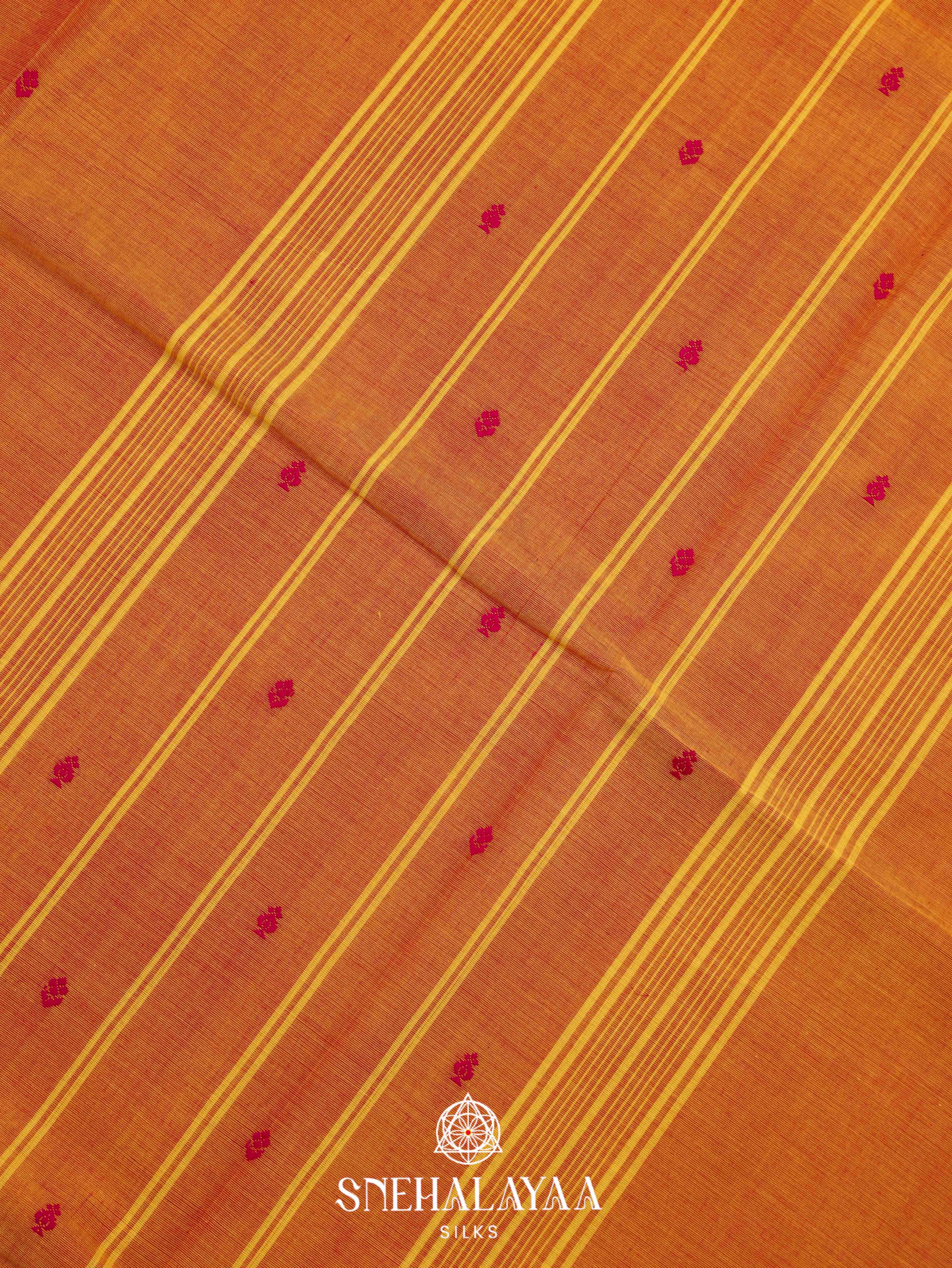 Orange Kanchi Cotton Saree