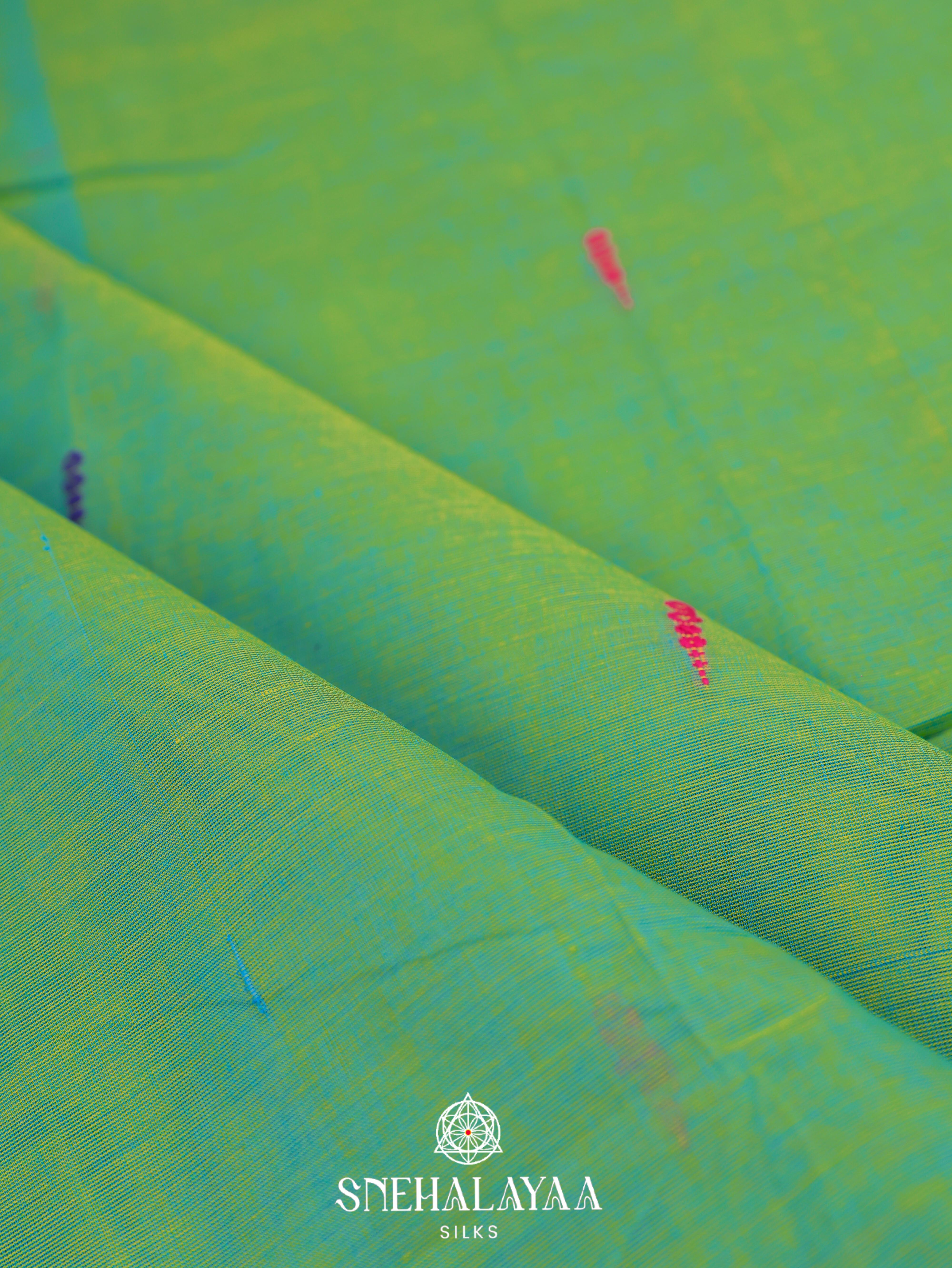 Pista Green Kanchi Cotton Saree