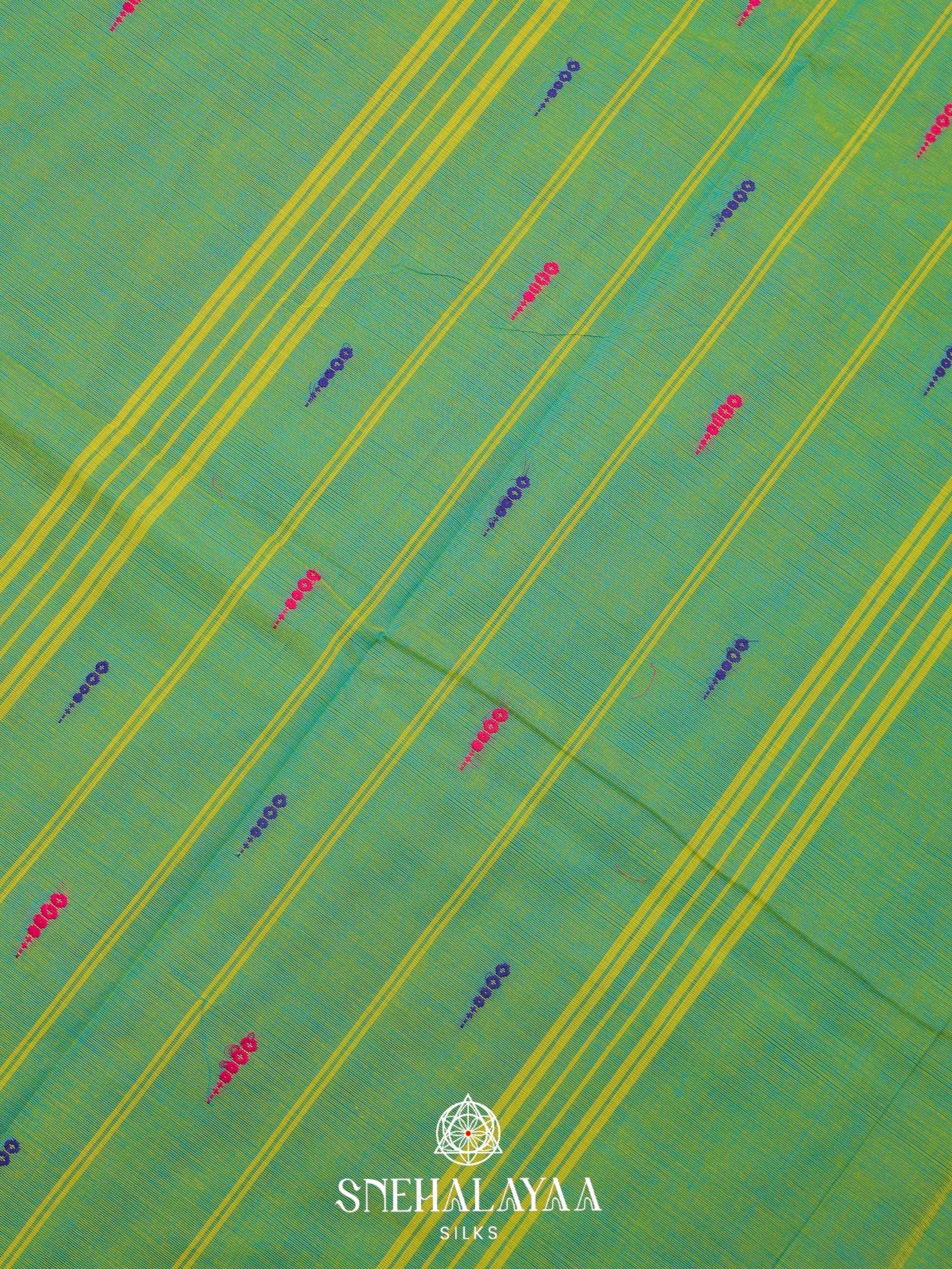 Pista Green Kanchi Cotton Saree