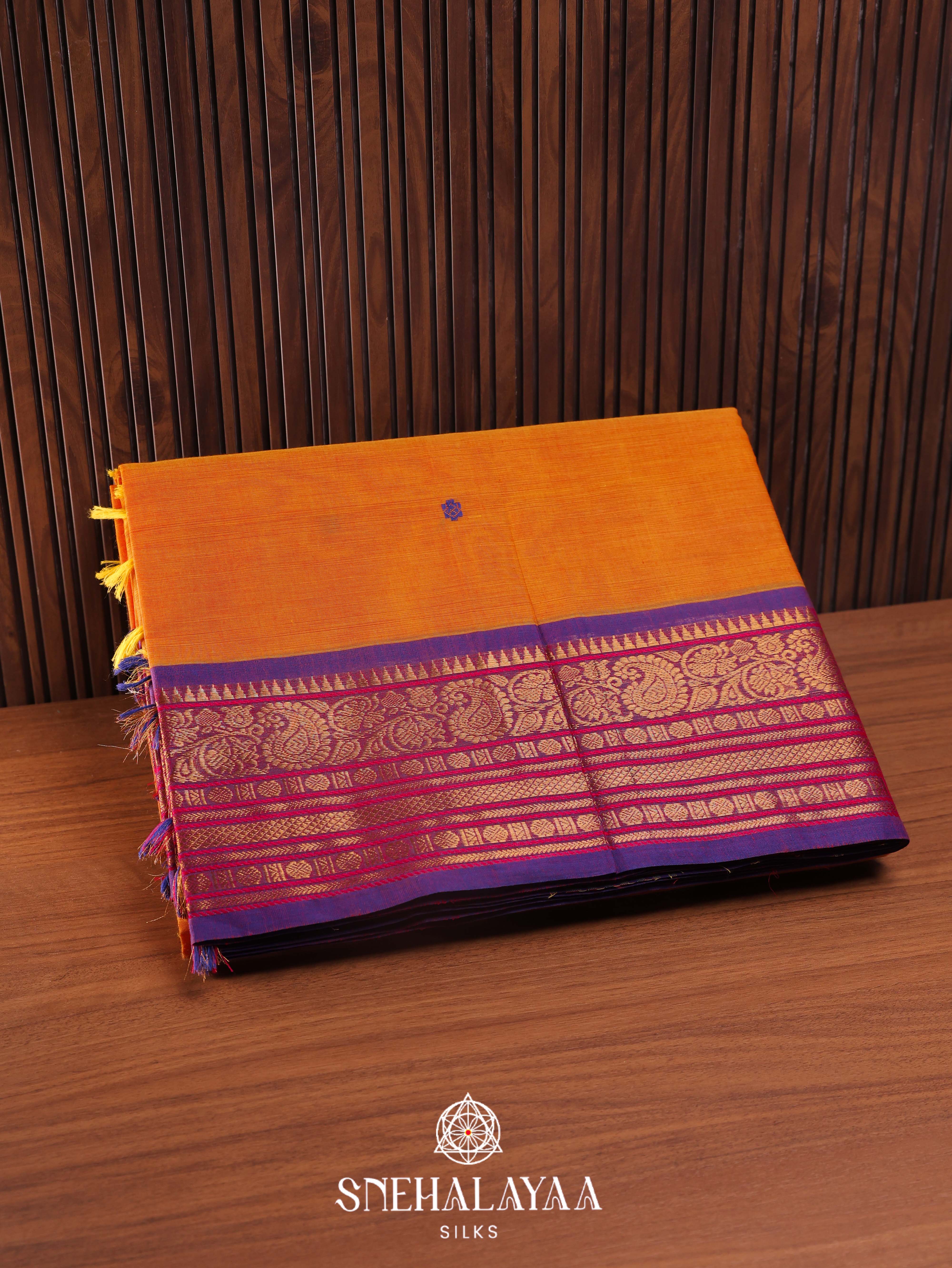 Mango Yellow Kanchi Cotton Saree