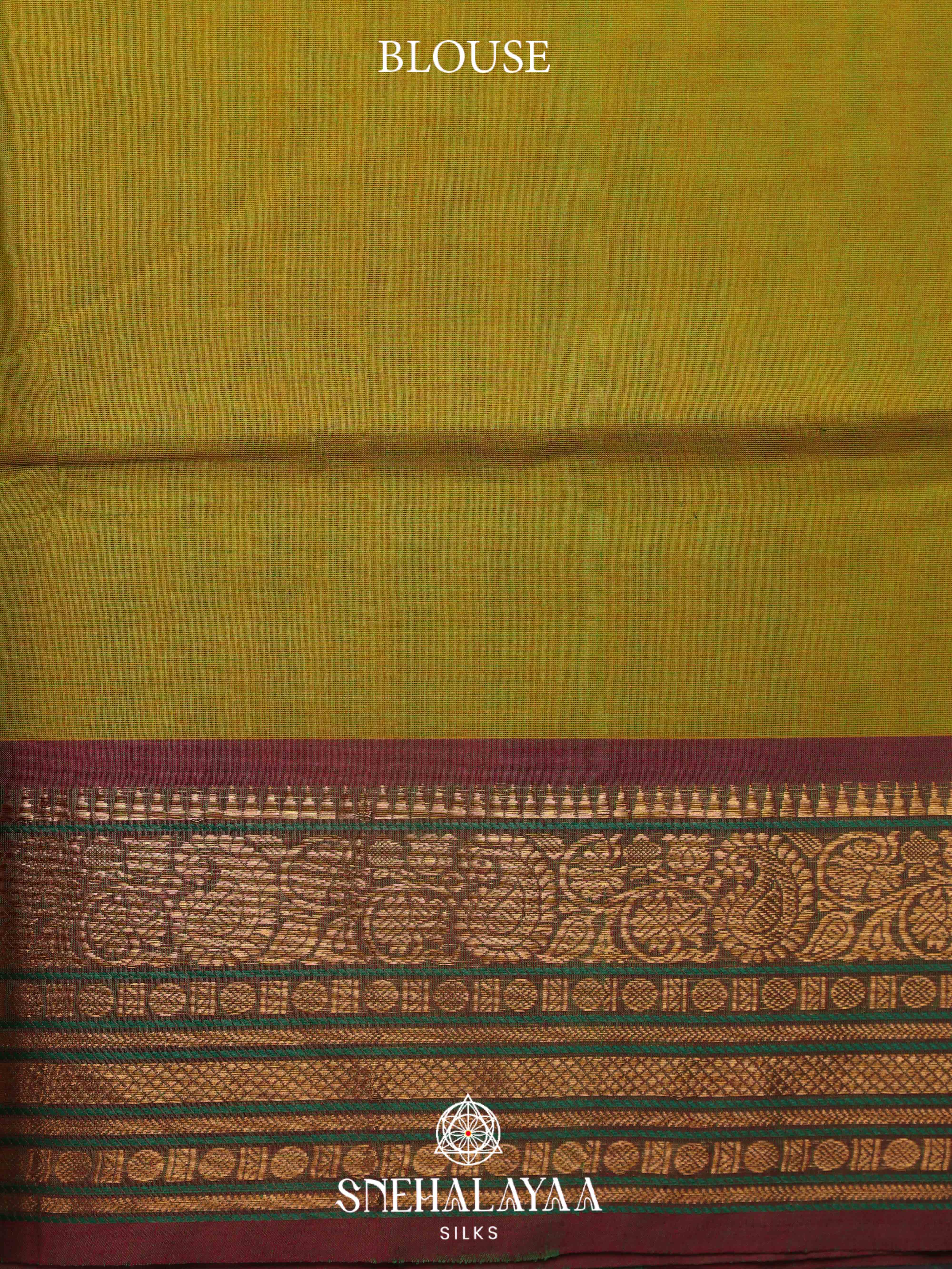 Olive Green Kanchi Cotton Saree