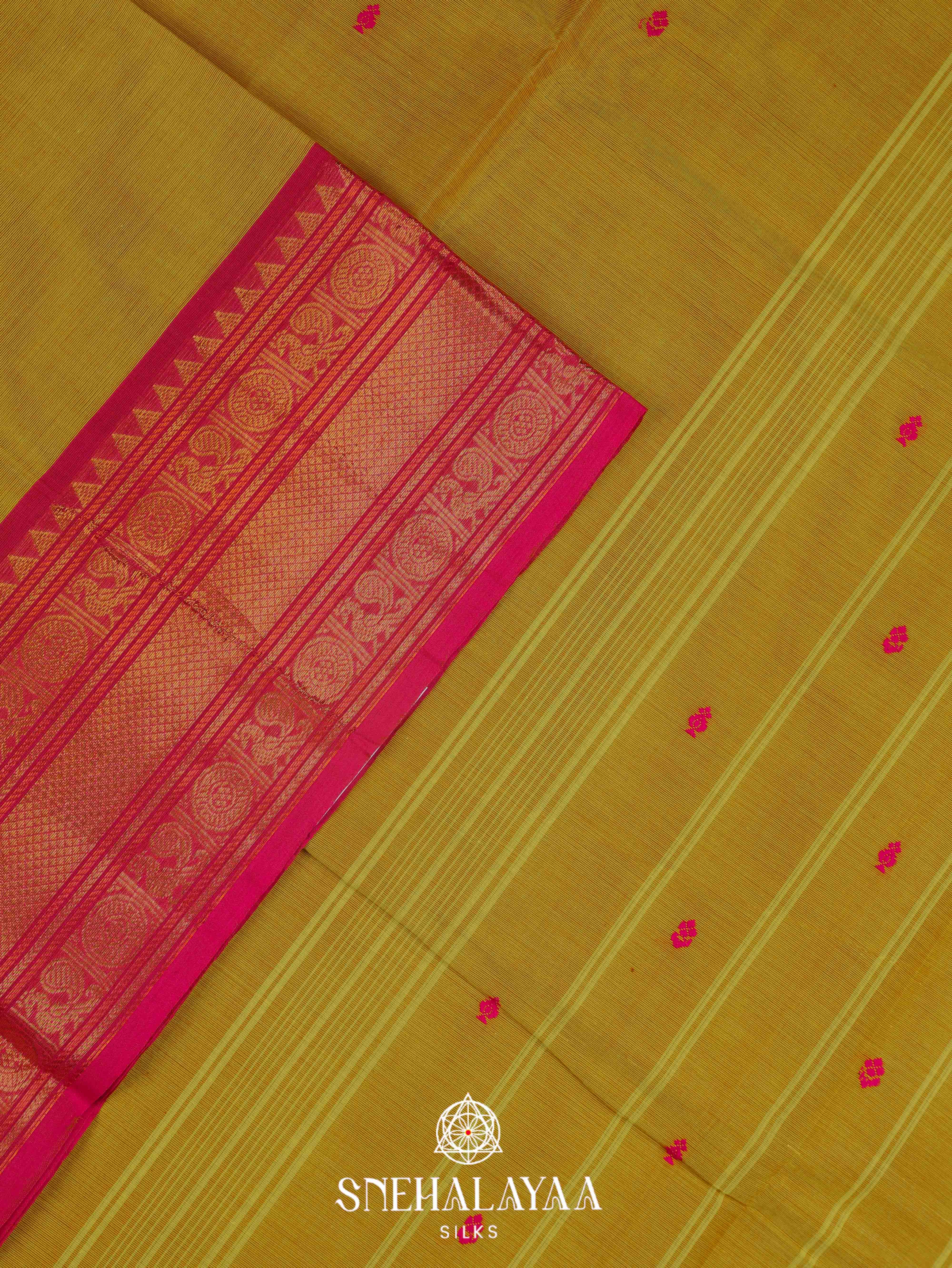 Olive Green Kanchi Cotton Saree