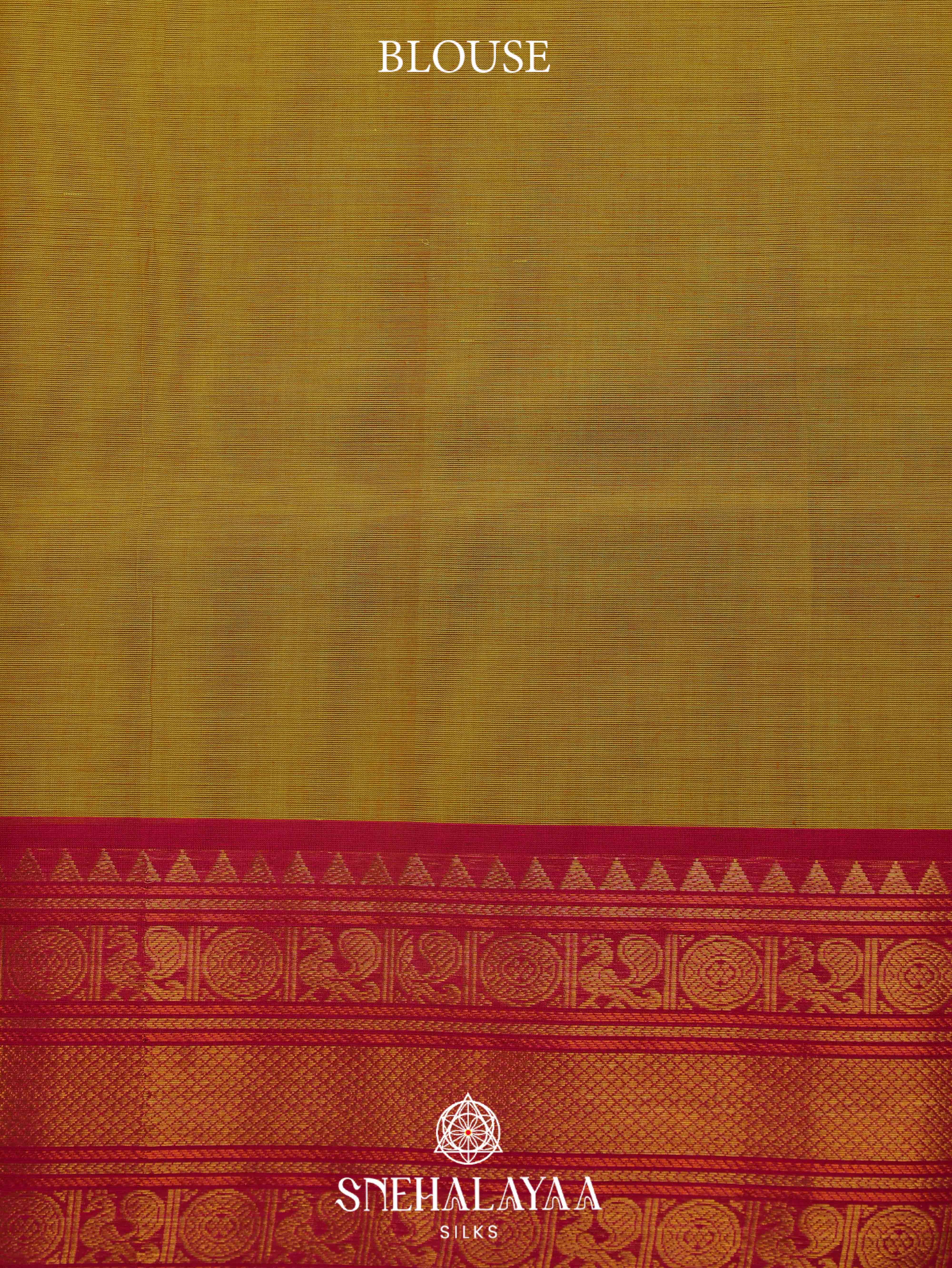 Olive Green Kanchi Cotton Saree