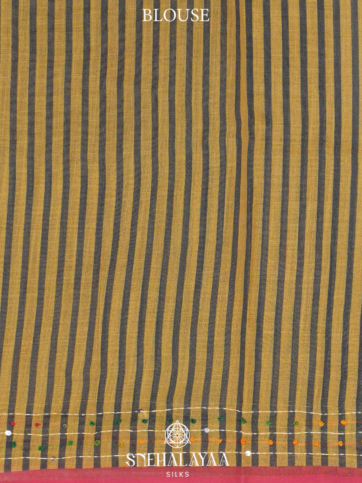 Mustard Gold Linen Embroidery Saree