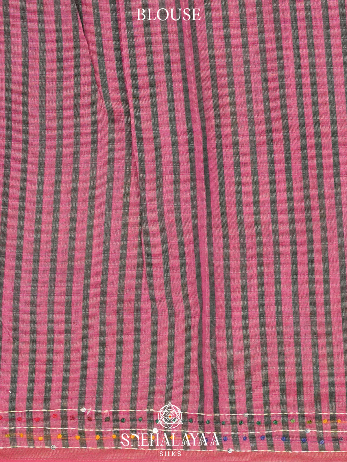 Rose Pink Linen Embroidery Saree