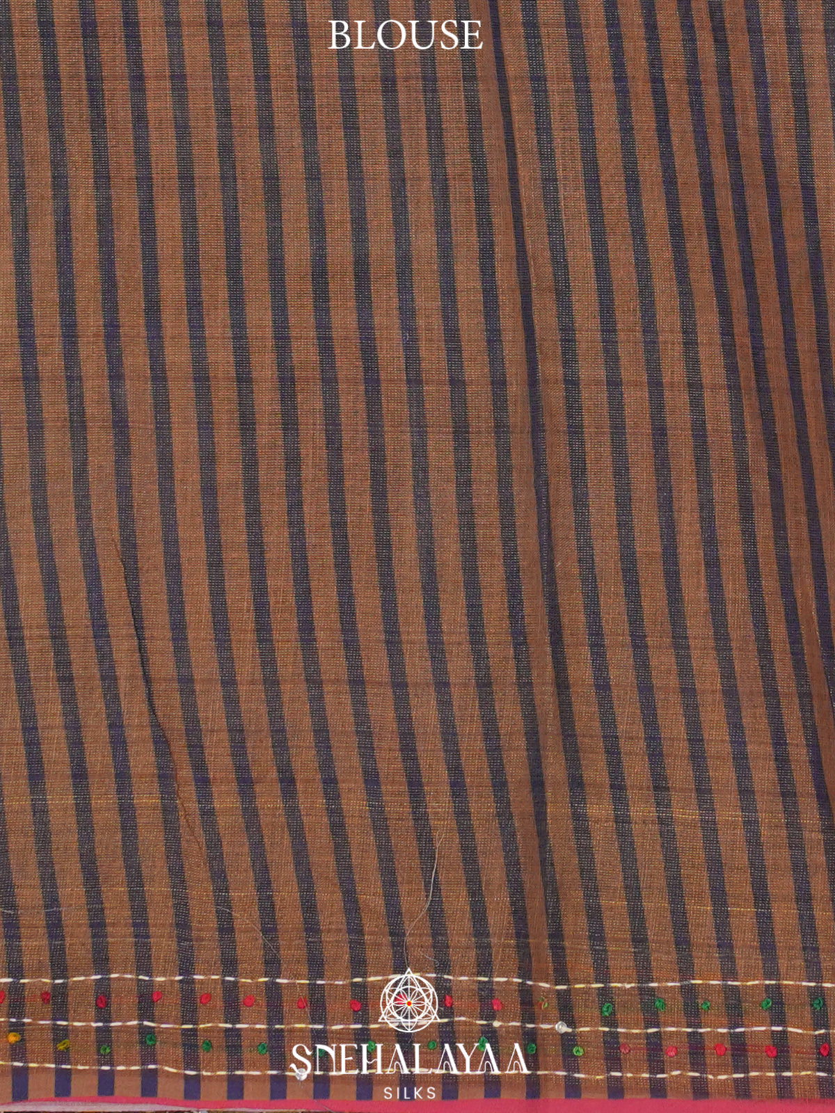 Coffee Brown Linen Embroidery Saree