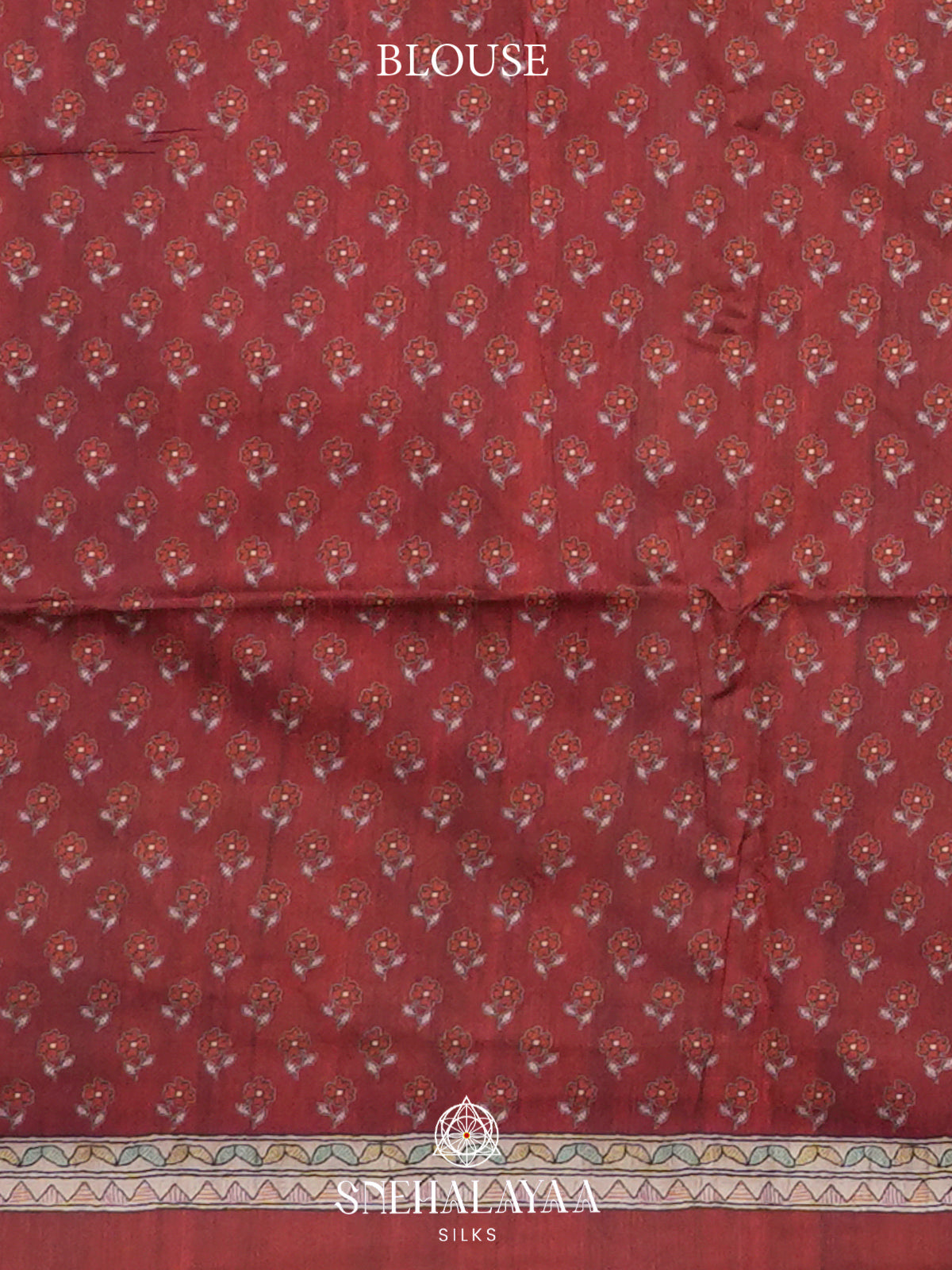 Maroon  Madhubani Printed Saree
