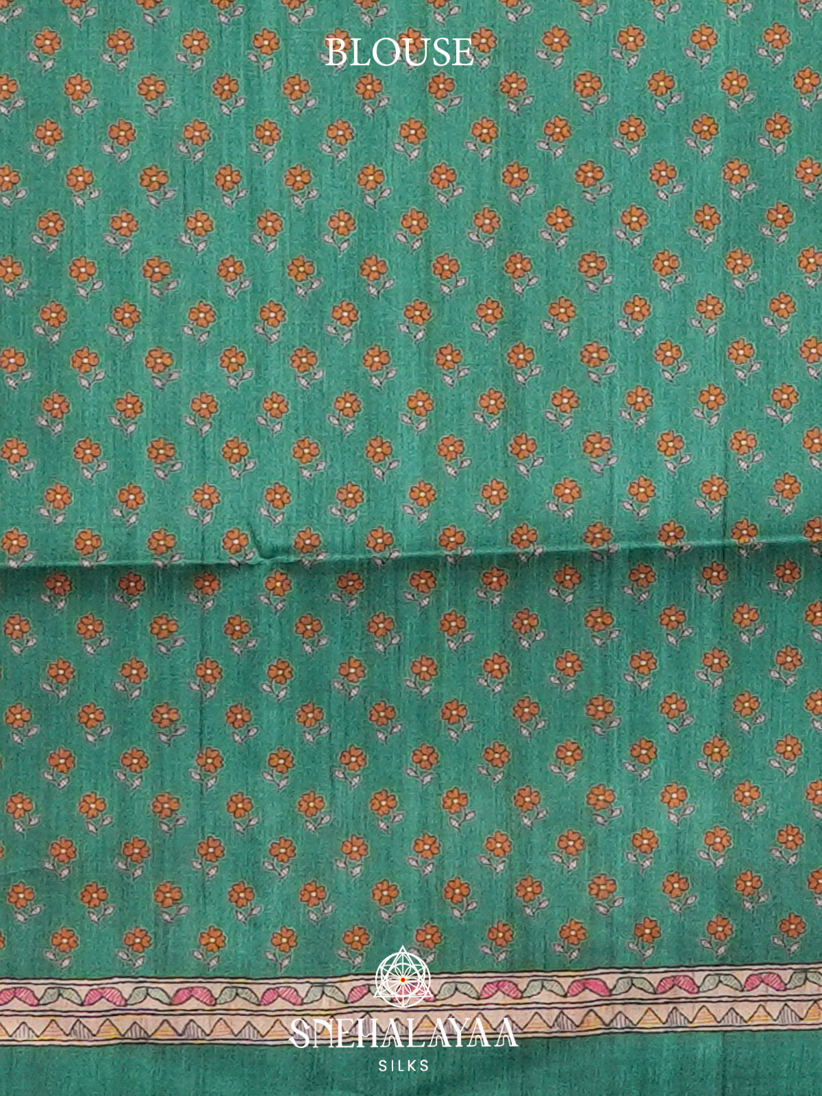 Sea Green  Madhubani Printed Saree
