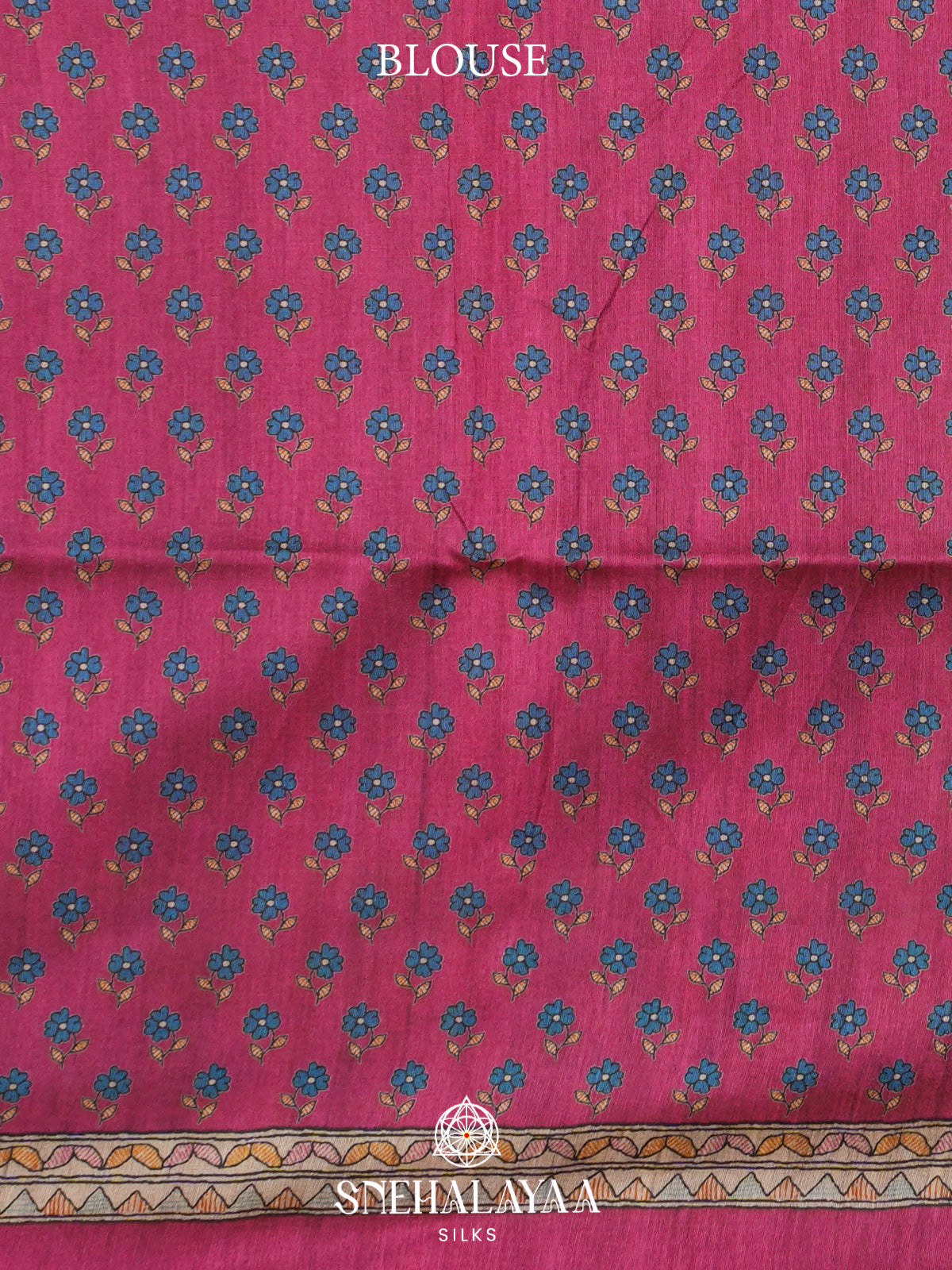 Pink Madhubani Printed Tussar Saree