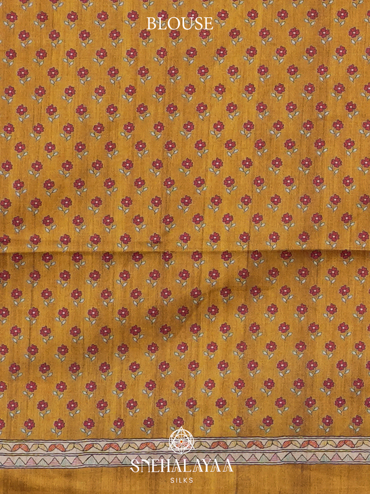 Mustard Yellow  Madhubani Printed Saree