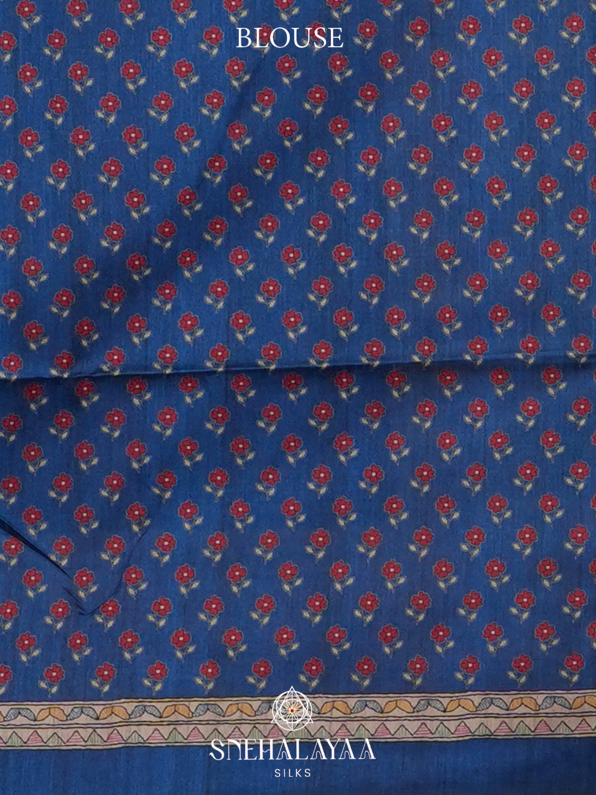 Navy Blue  Madhubani Printed Saree