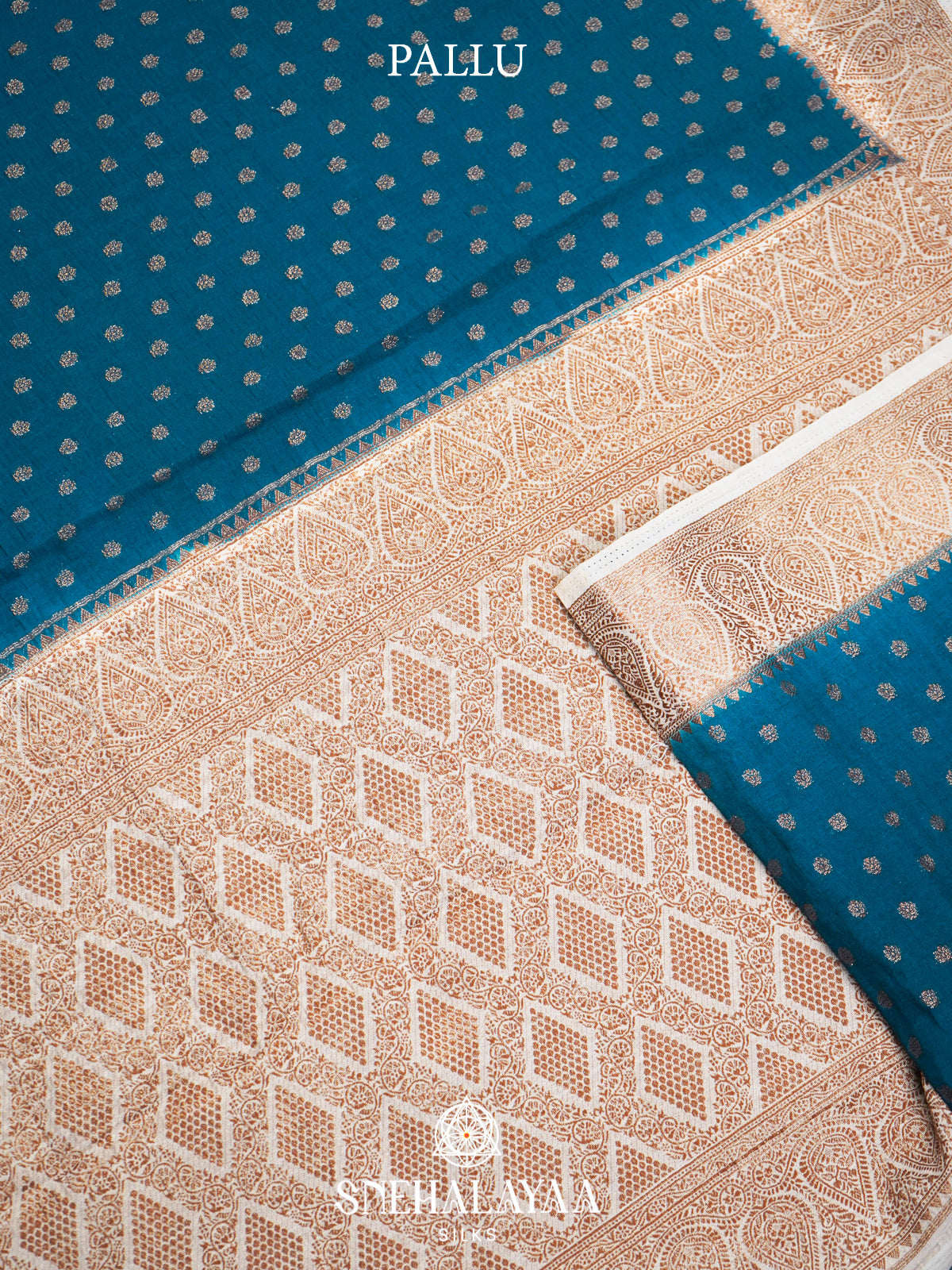 Peacock Blue Banaras Saree