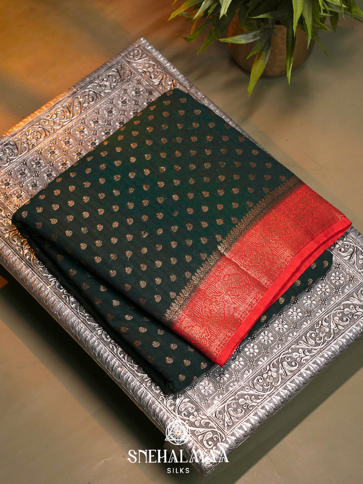 Forest Green Banaras Saree