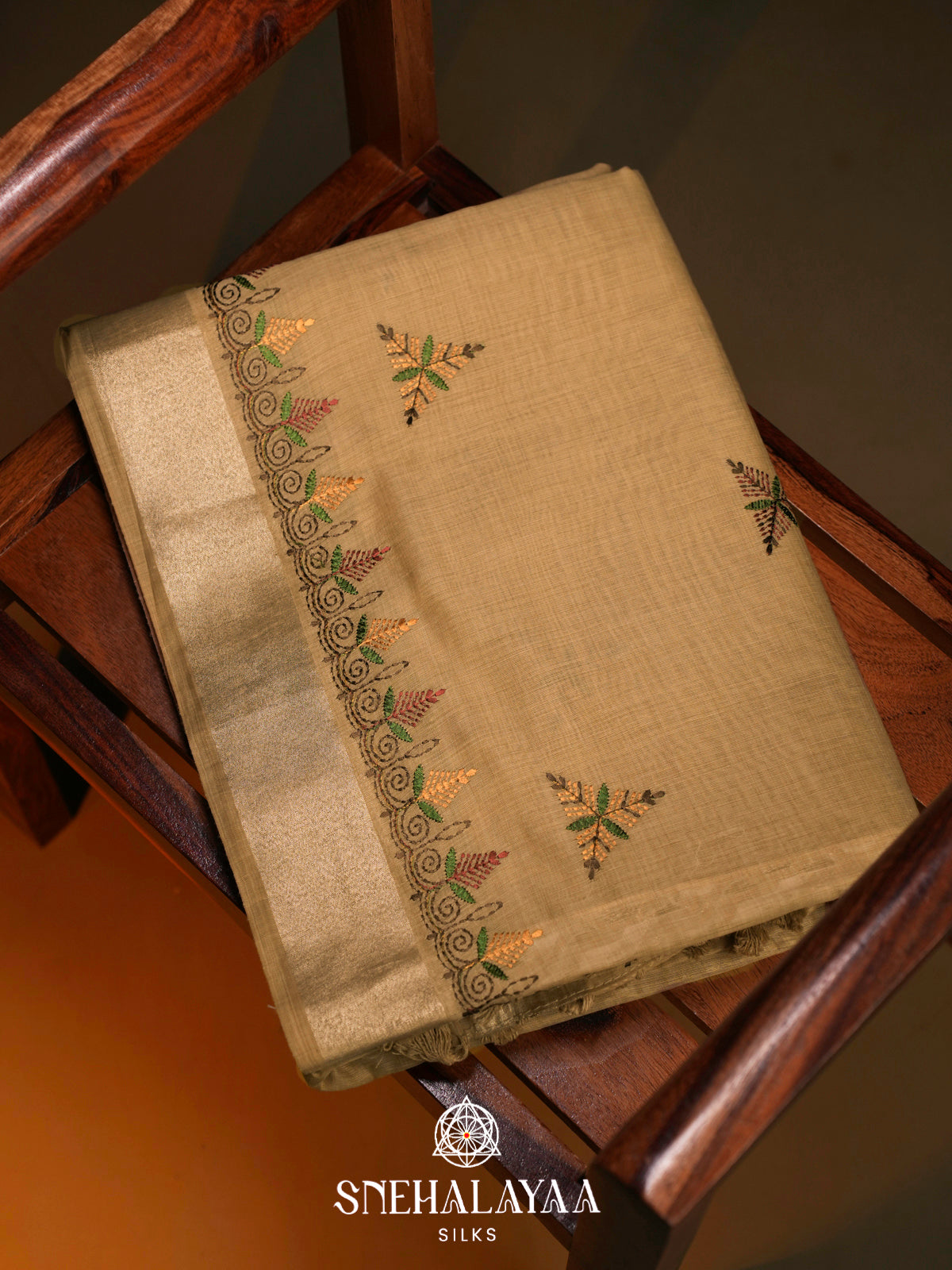 Mustard  Linen Saree