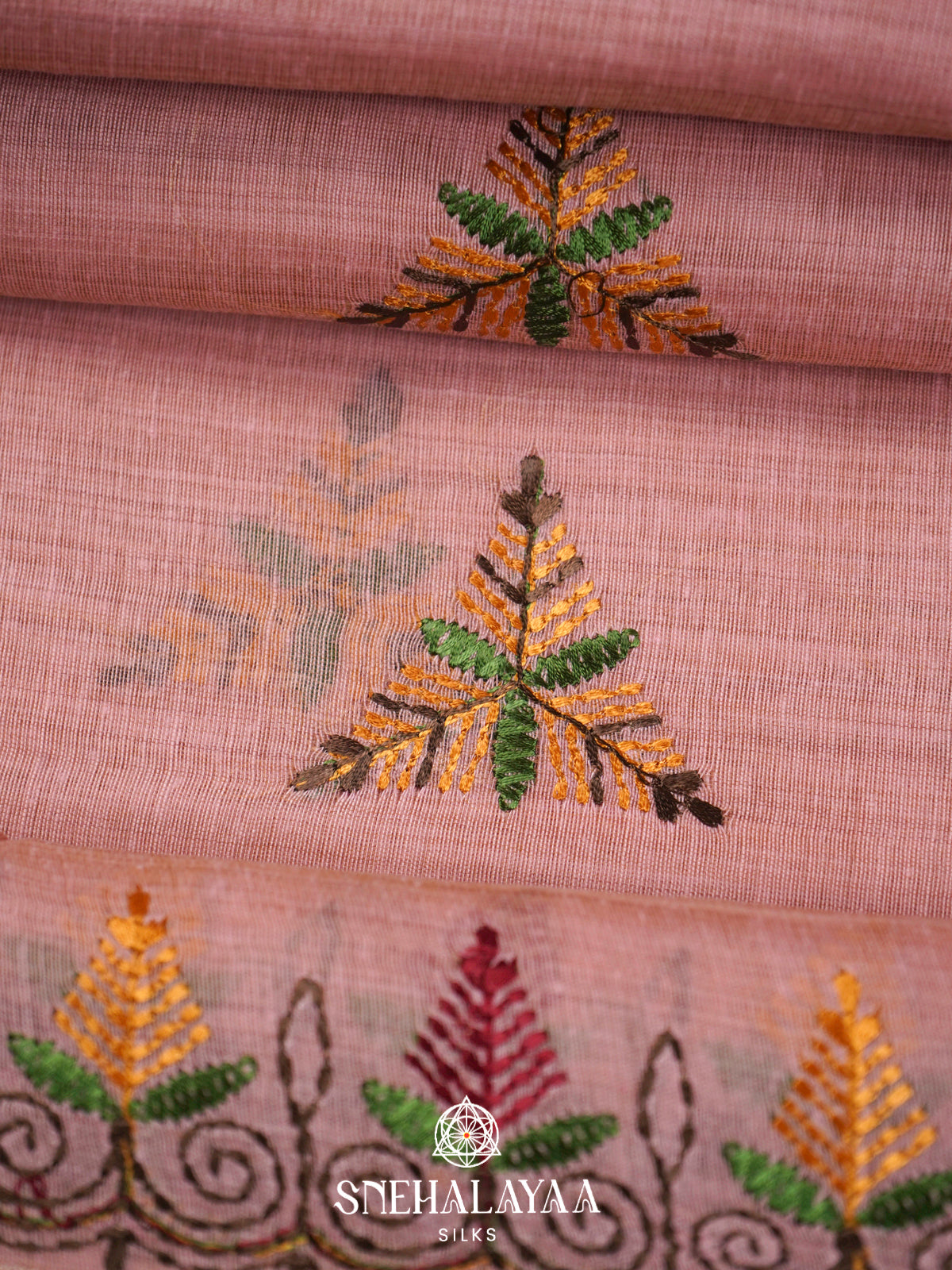 Baby Pink  Linen Saree