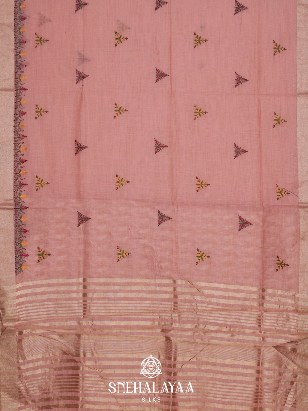 Baby Pink  Linen Saree