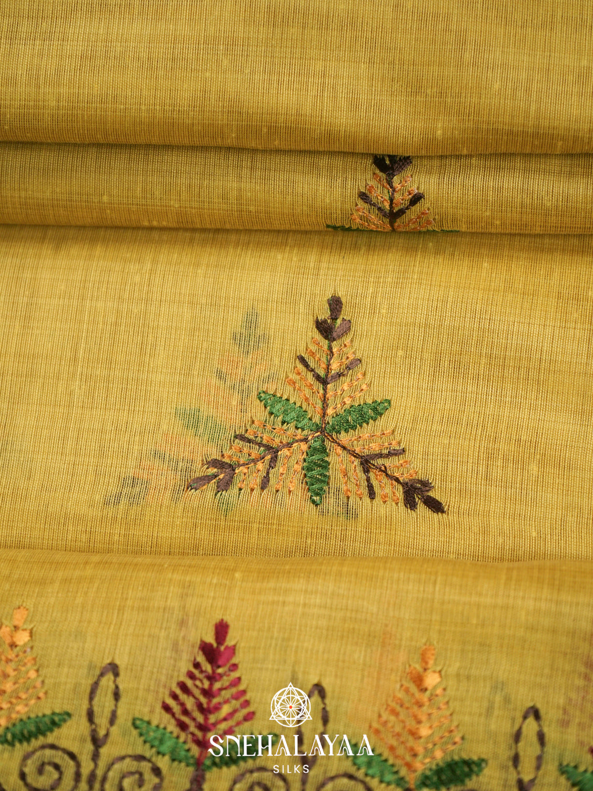 Yellow  Linen Saree