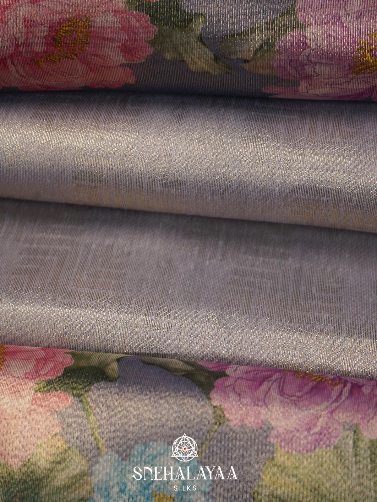 Lilac Floral Tissue Saree